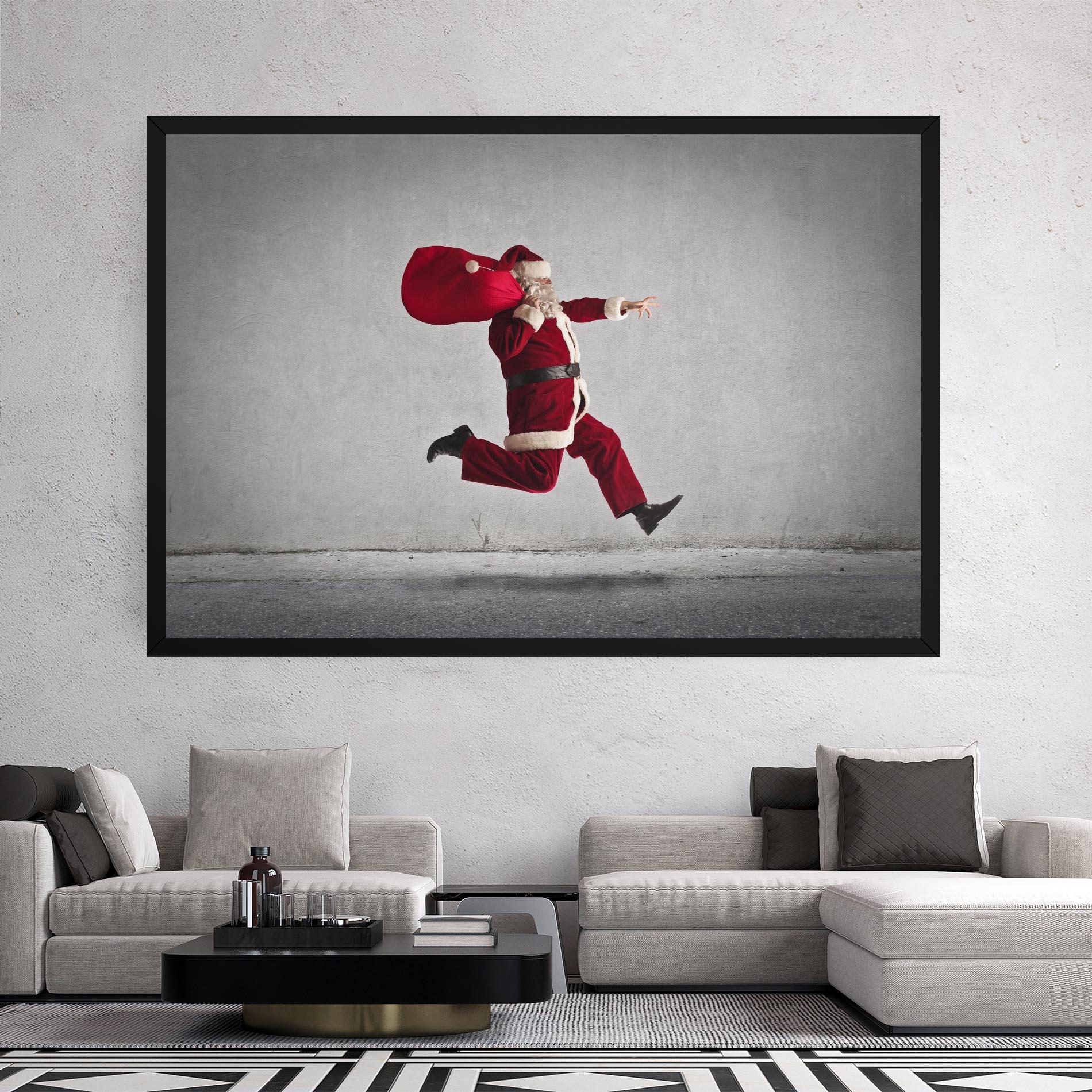 Vászonkép Santa Claus Jumping mockup 2