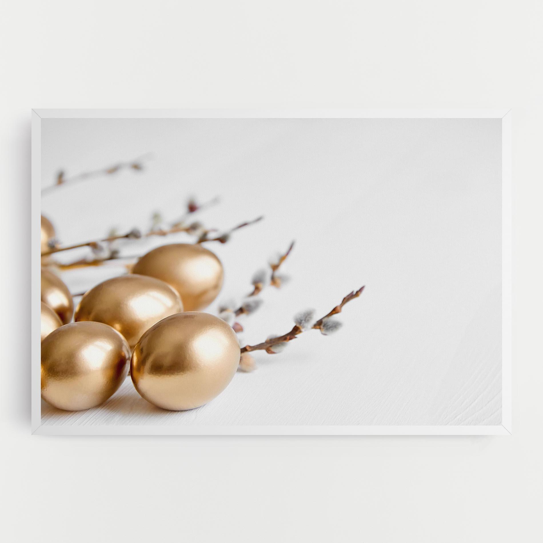 Vászonkép Easter Gold Eggs mockup 0