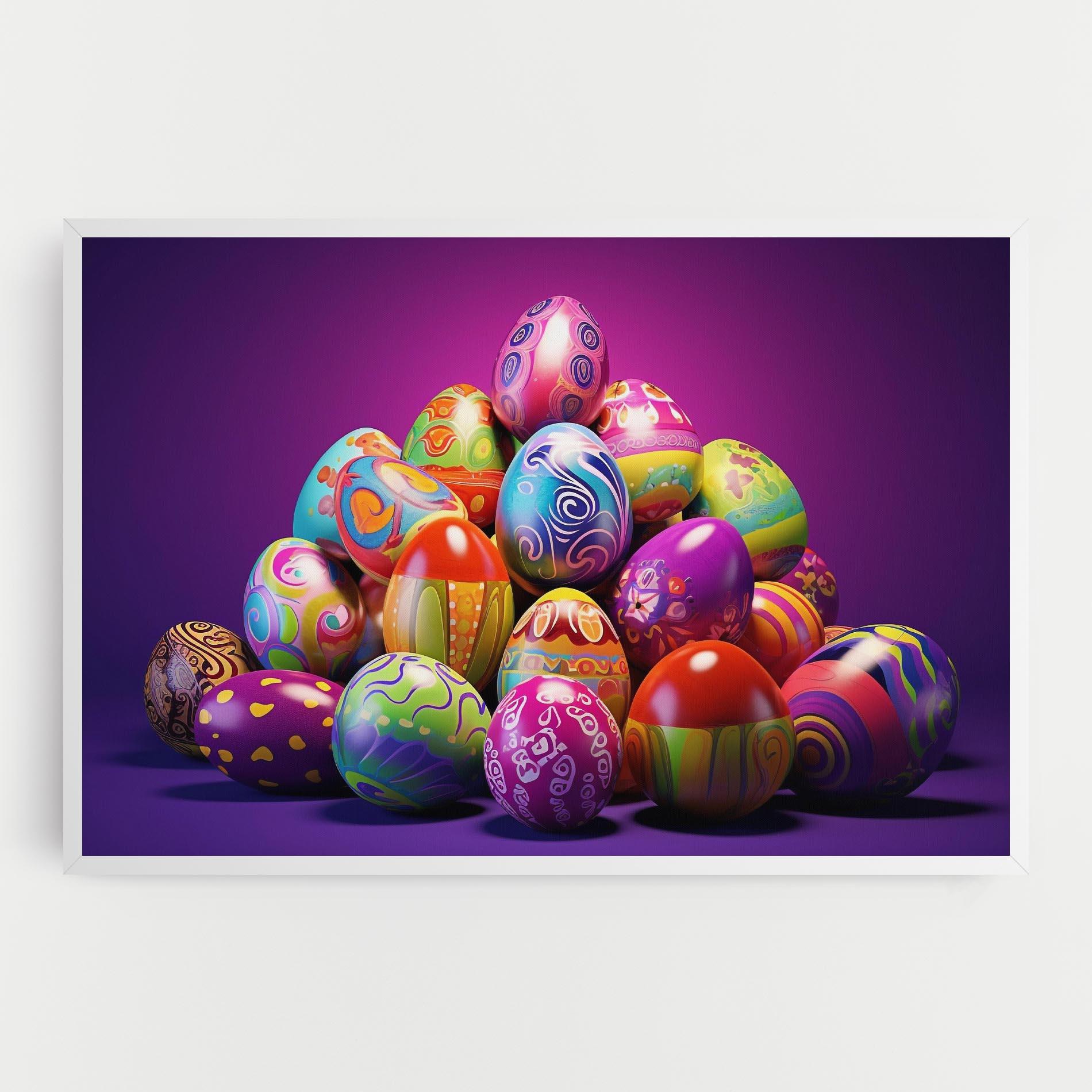 Vászonkép Pile Colorful Eggs mockup 0