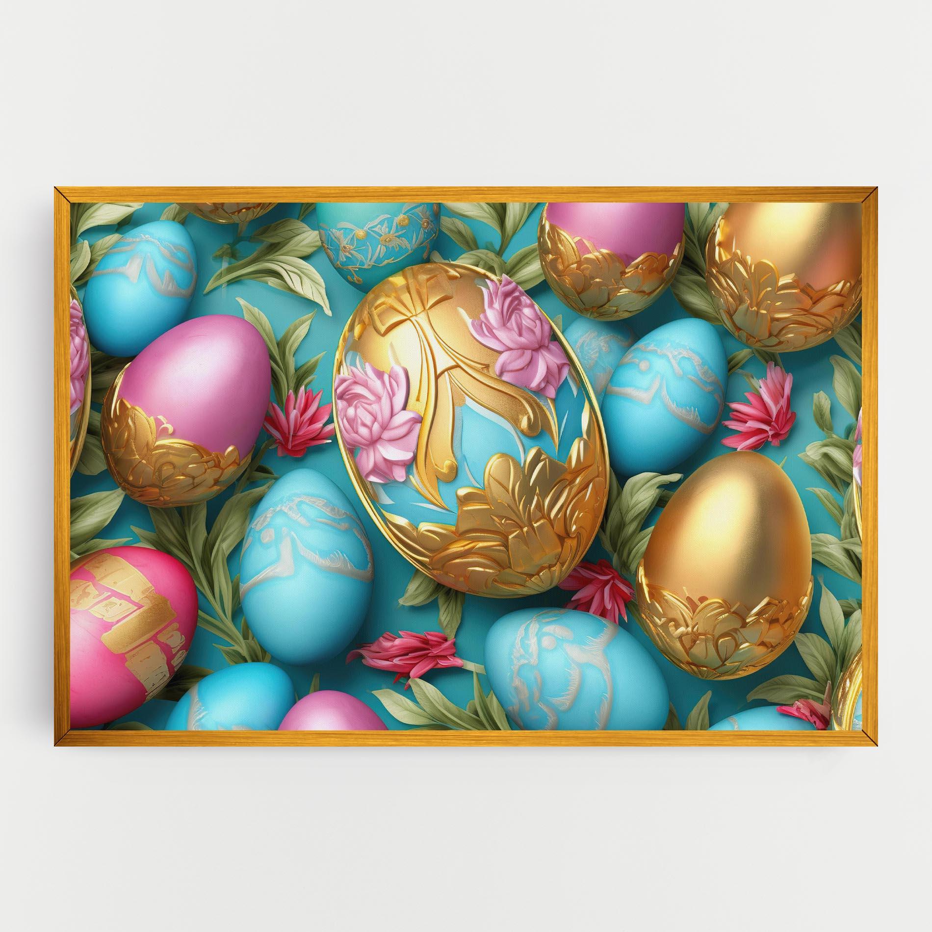 Vászonkép Blue Pink Easter Egs mockup 0