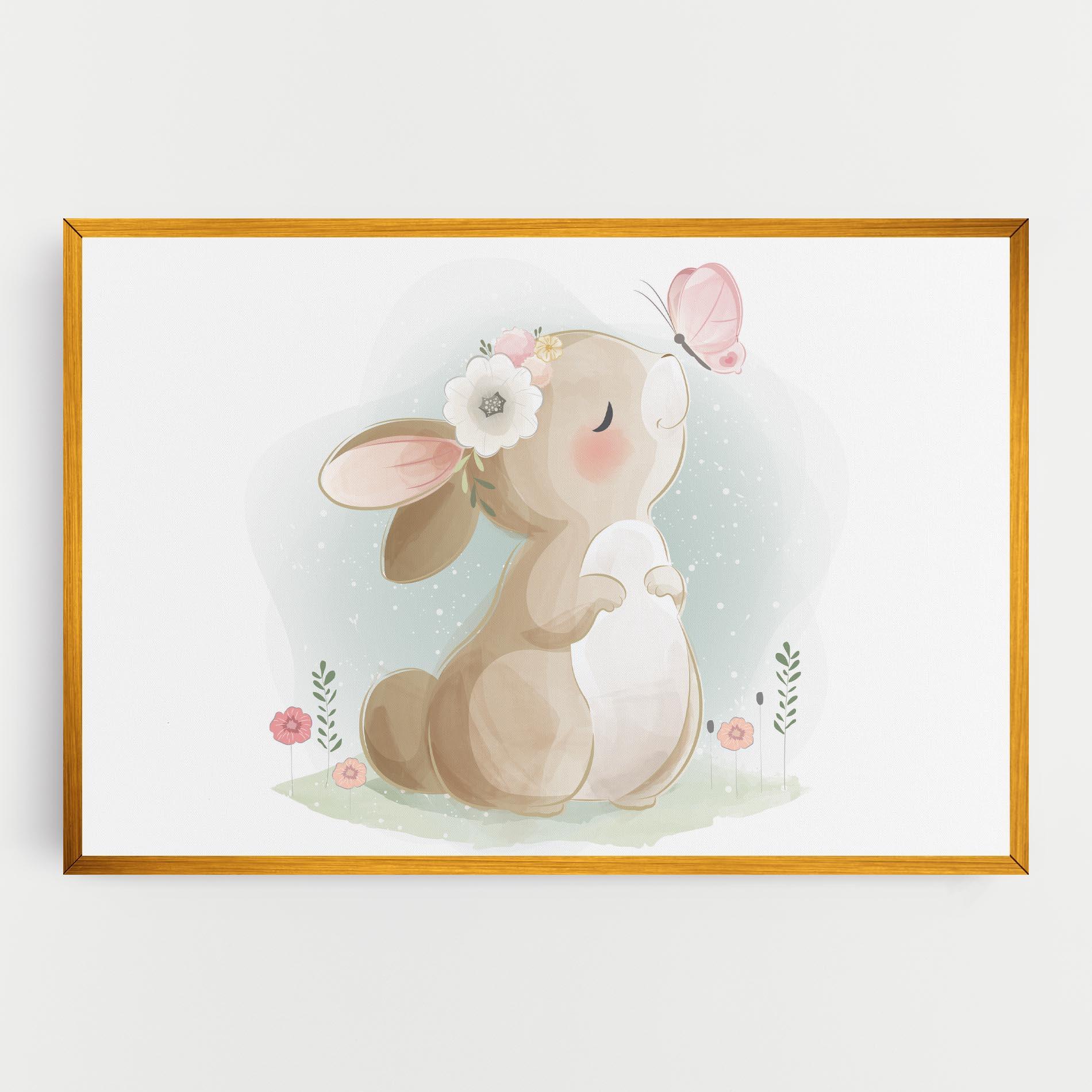 Vászonkép Butterfly On Bunny Nose mockup 0