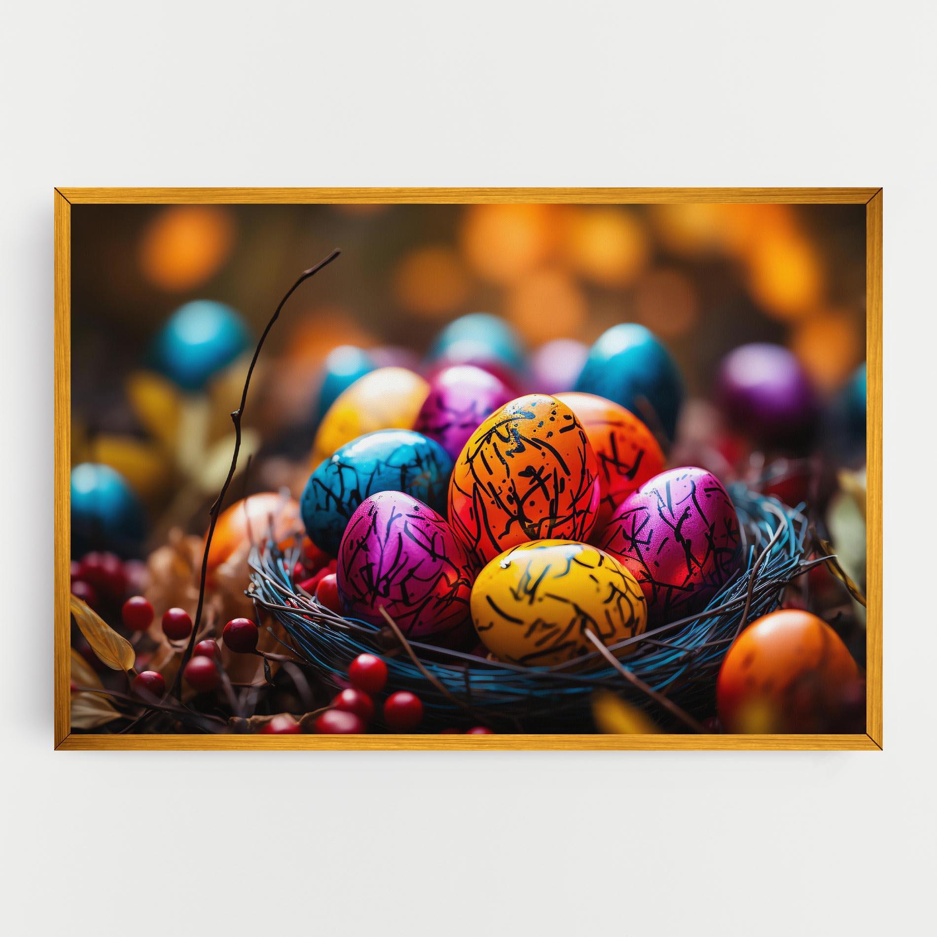 Vászonkép Colorful Easter Eggs mockup 0