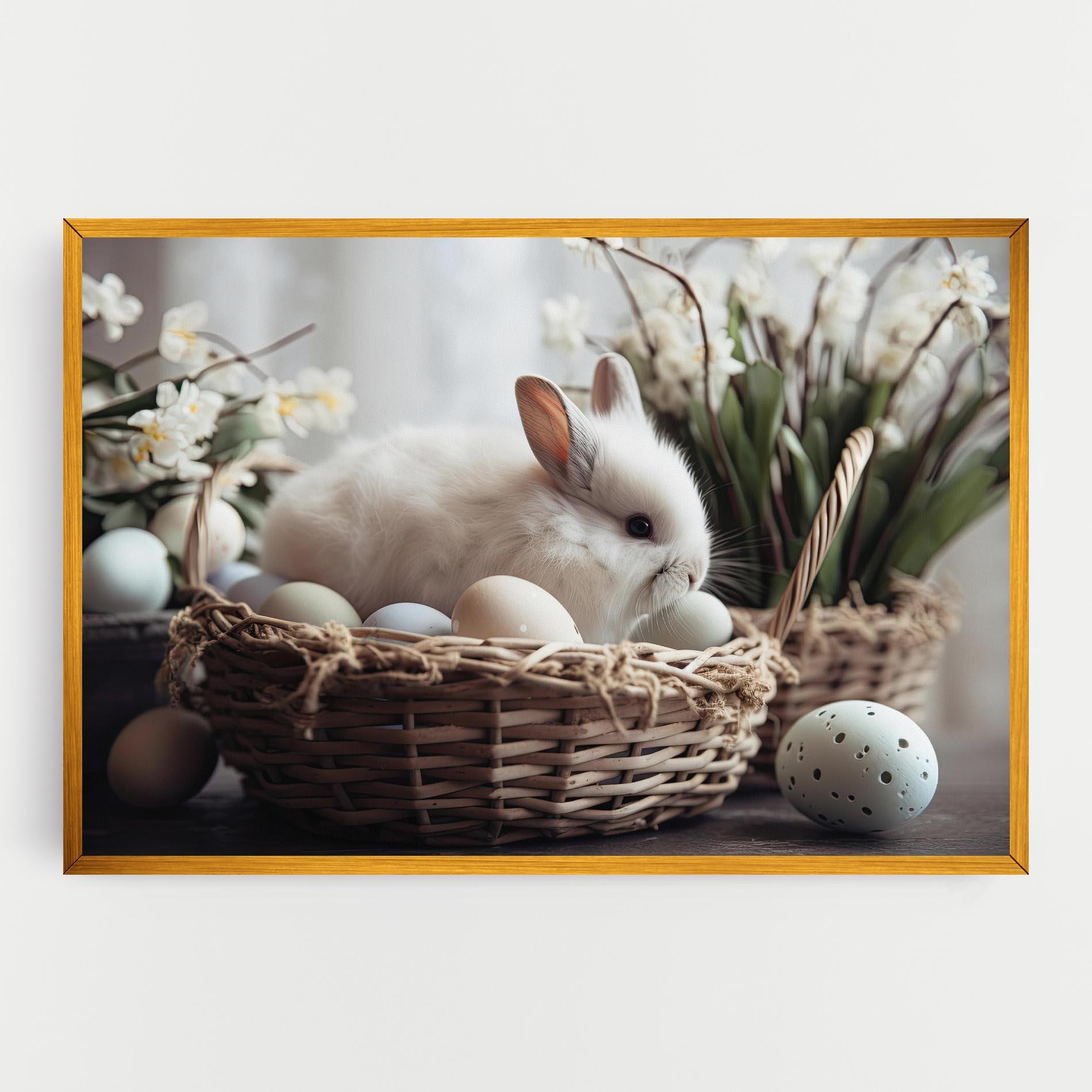 Vászonkép Cute White Easter Eggs mockup 0