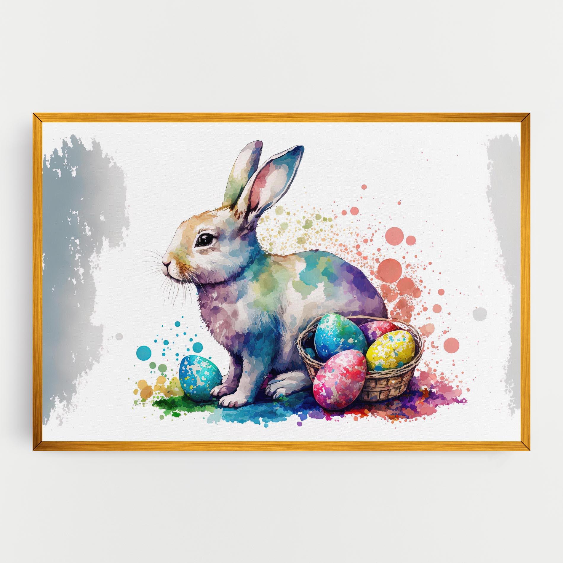Vászonkép Easter Bunny Watercolor mockup 0