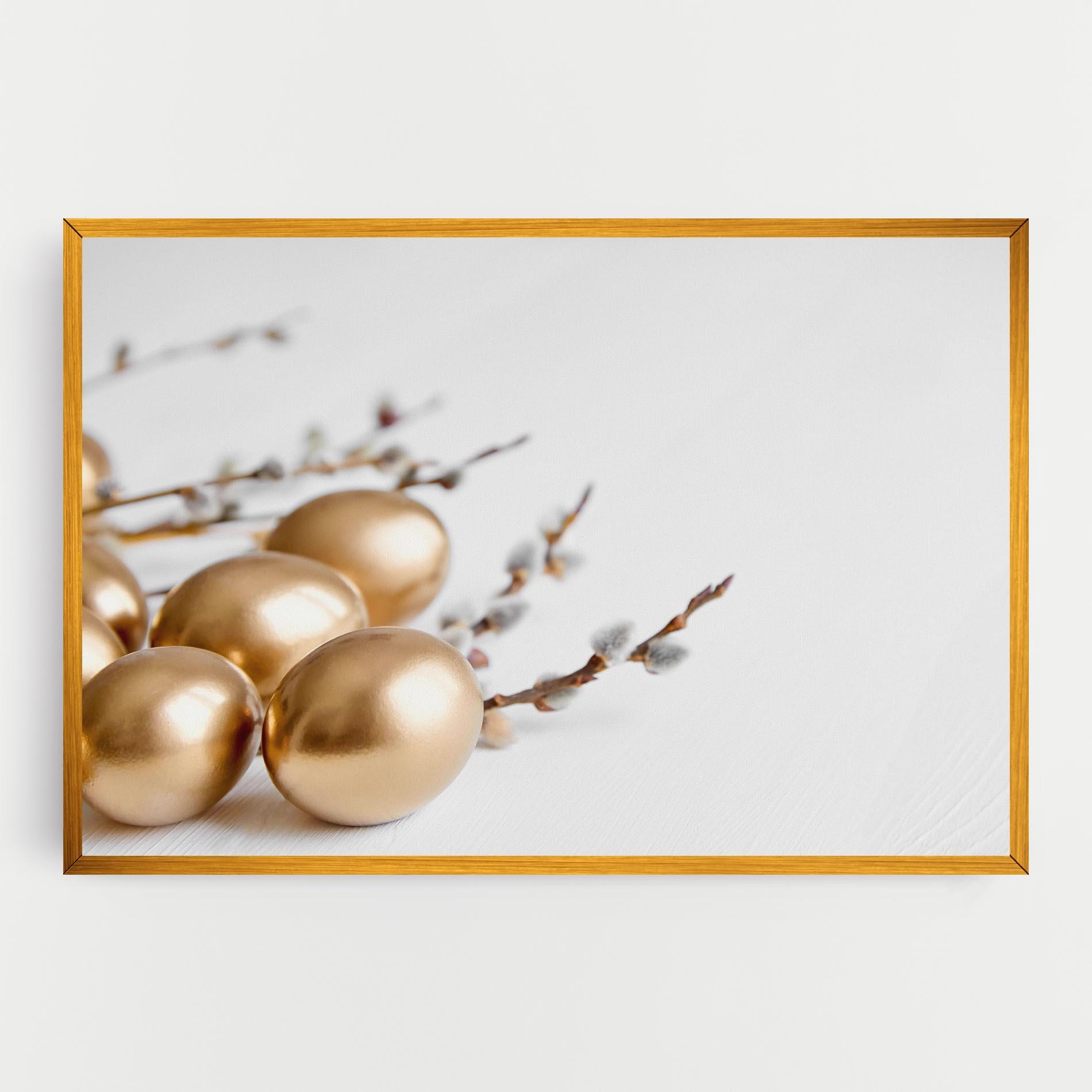 Vászonkép Easter Gold Eggs mockup 0
