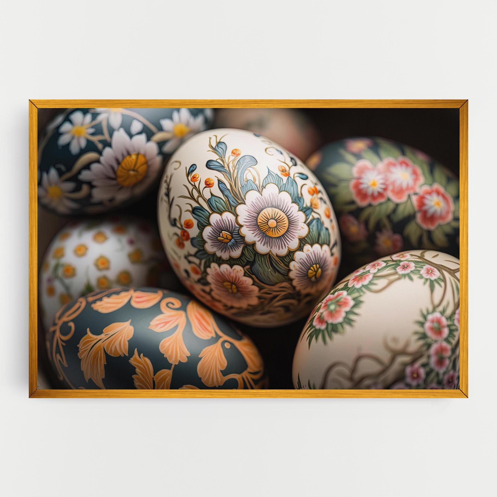 Vászonkép Floral Painted Eggs mockup 0