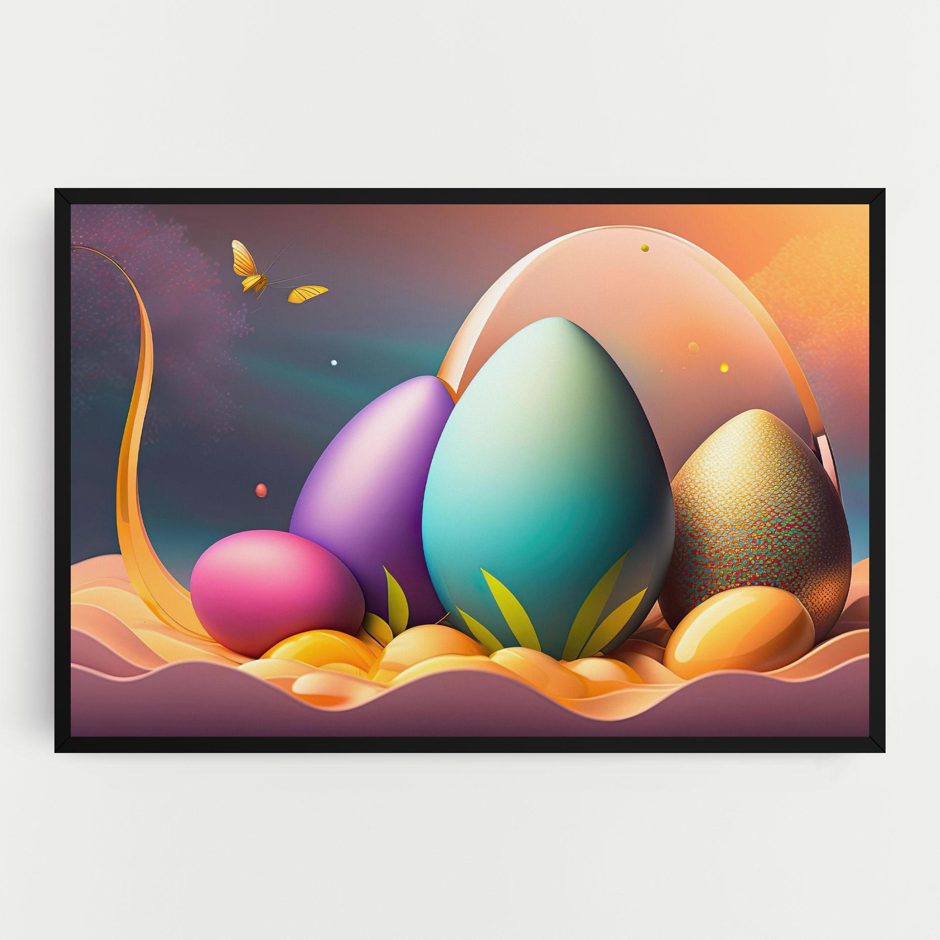 Vászonkép Big Blue Easter Egg mockup 0