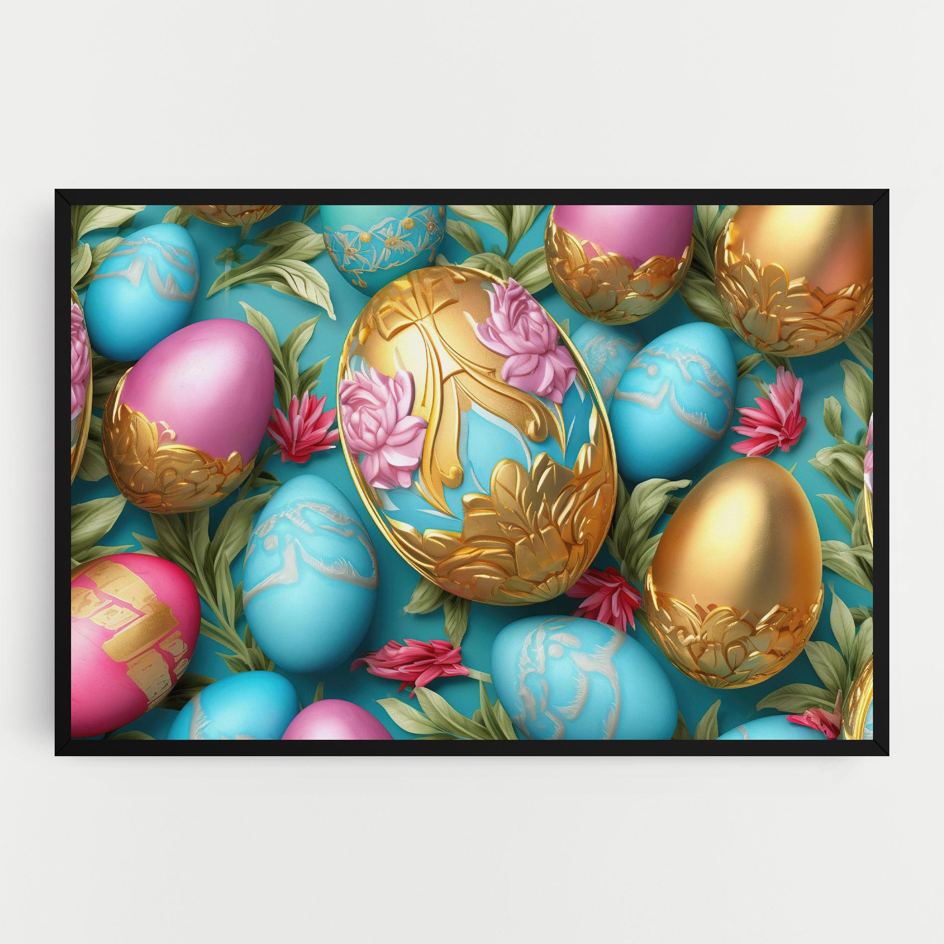 Vászonkép Blue Pink Easter Egs mockup 0