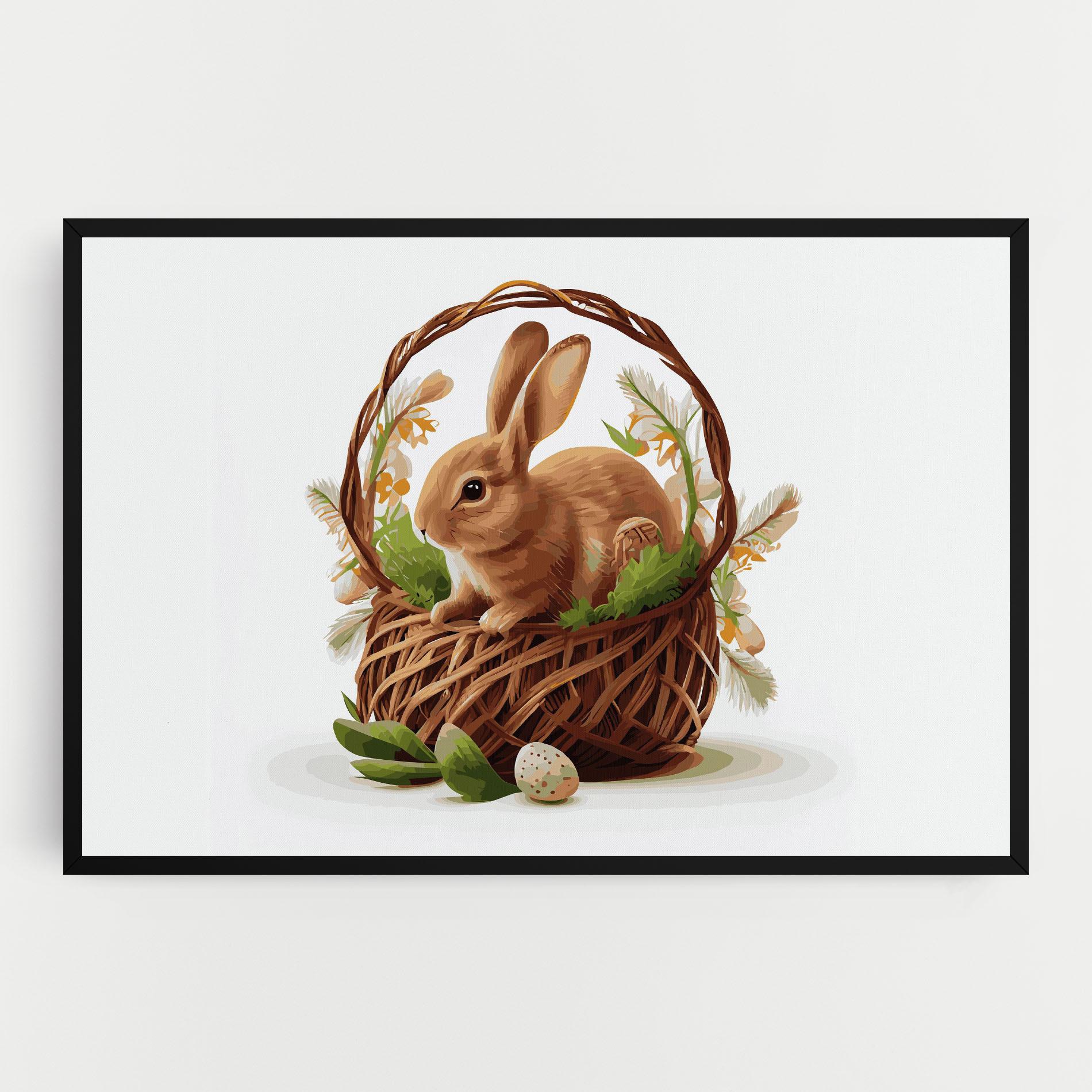 Vászonkép Bunny In Basket mockup 0