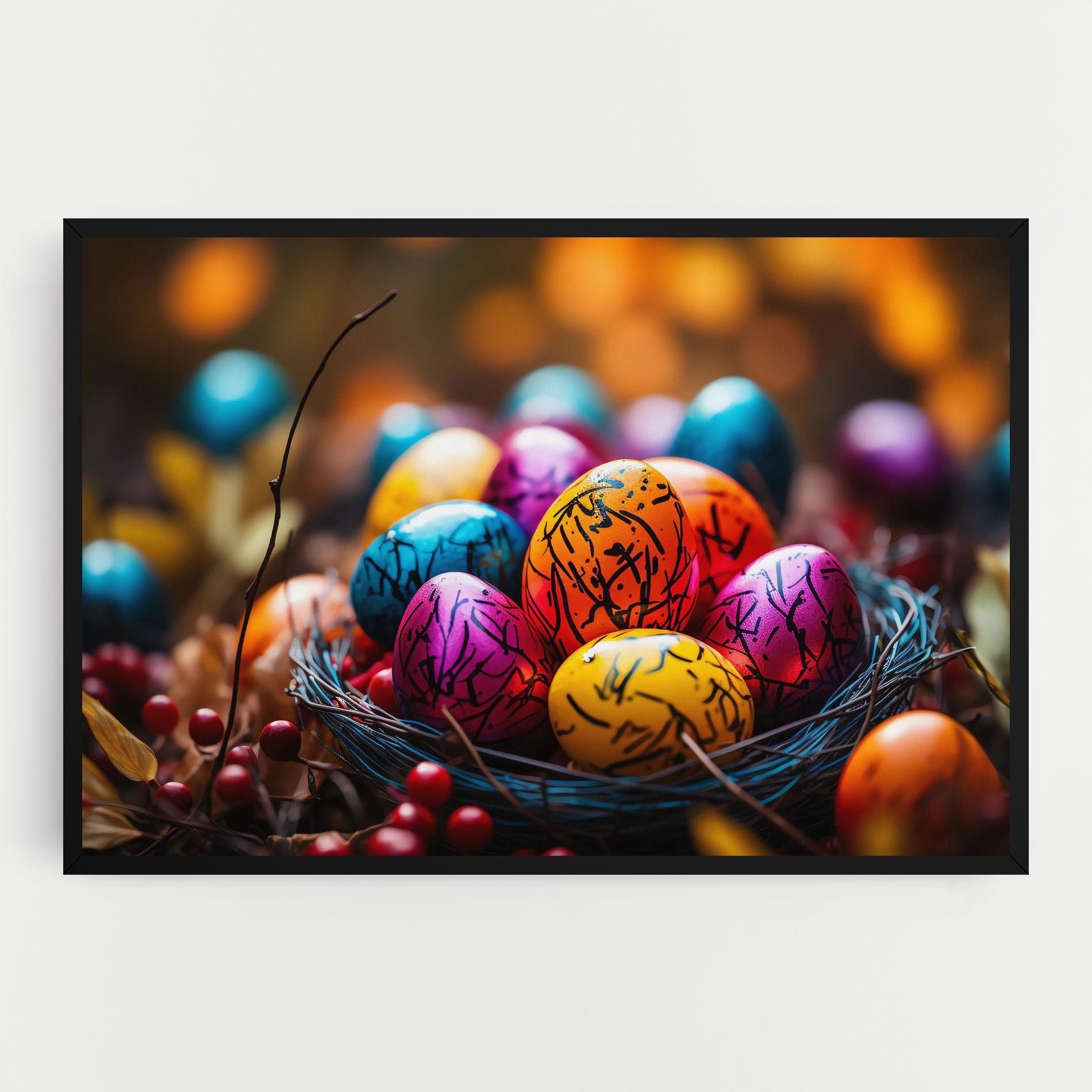 Vászonkép Colorful Easter Eggs mockup 0