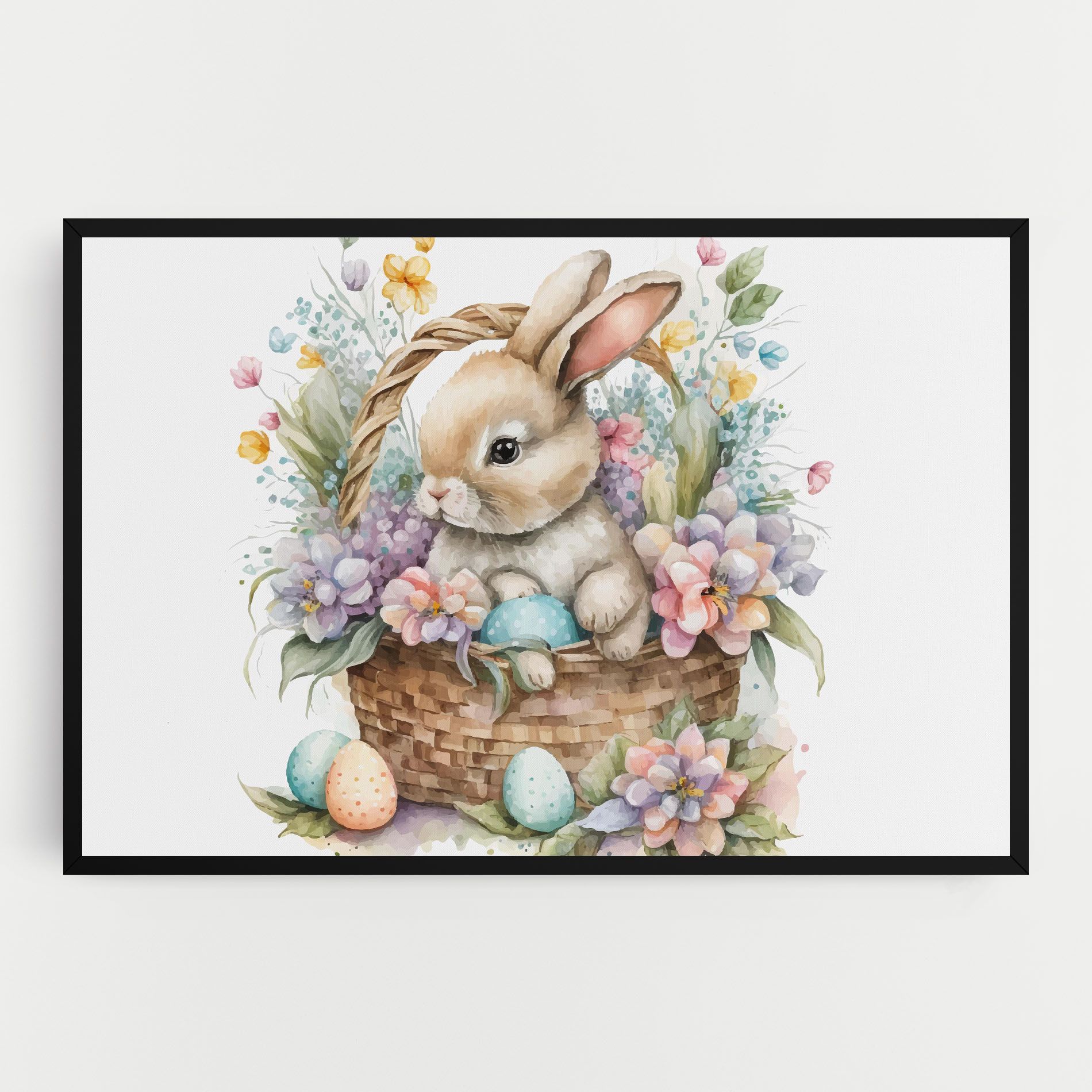 Cute Bunny In Basket mockup 0