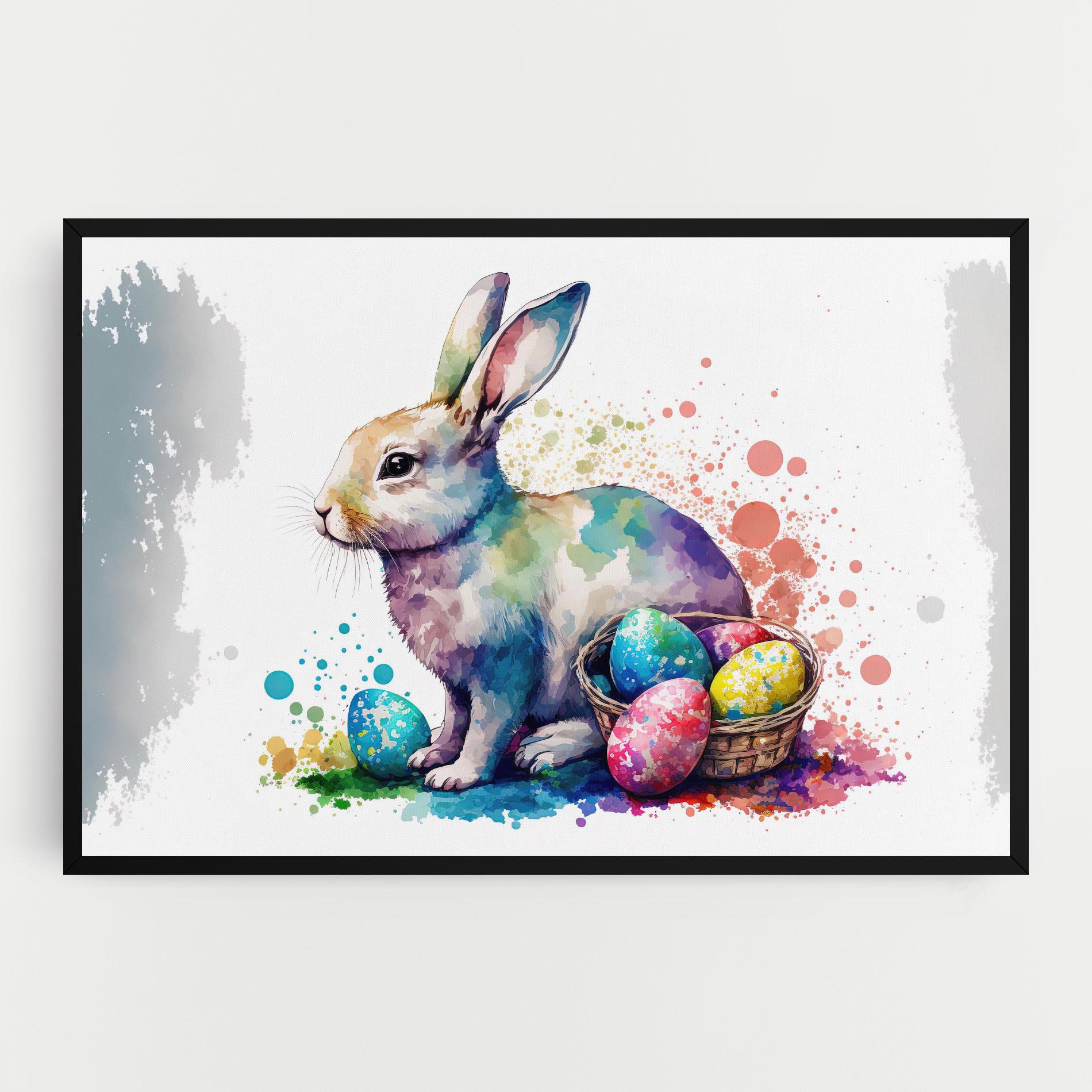 Vászonkép Easter Bunny Watercolor mockup 0