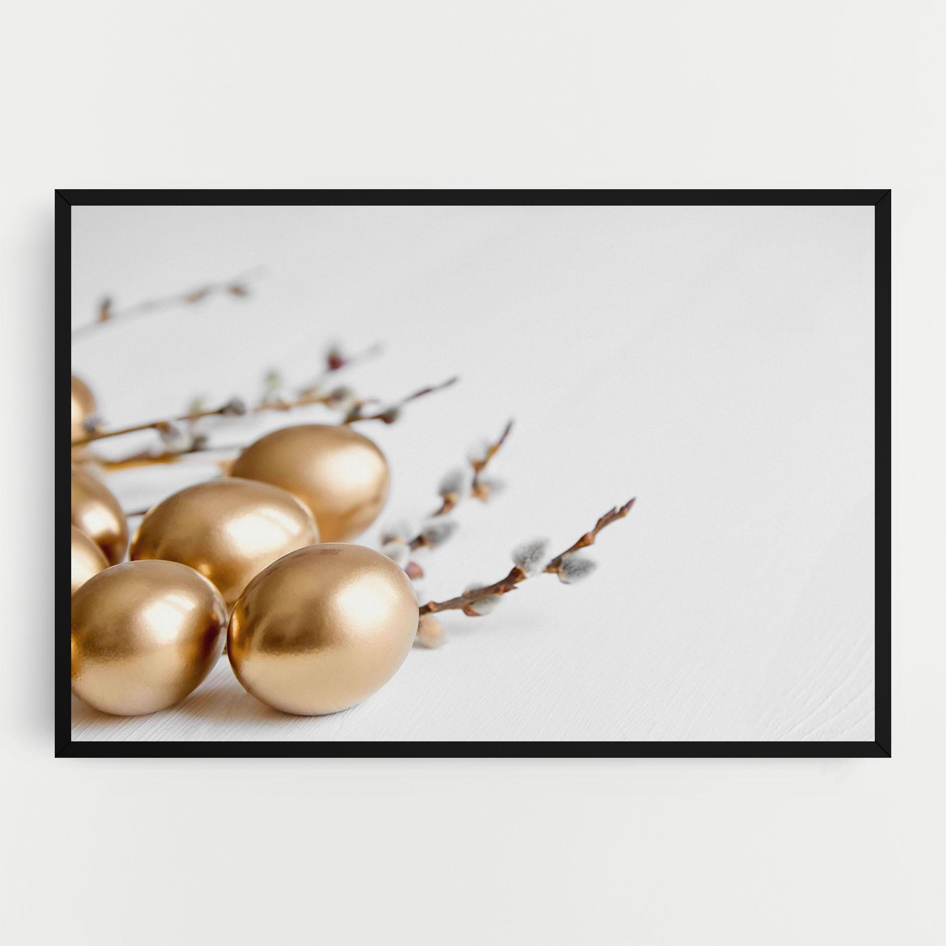 Vászonkép Easter Gold Eggs mockup 0