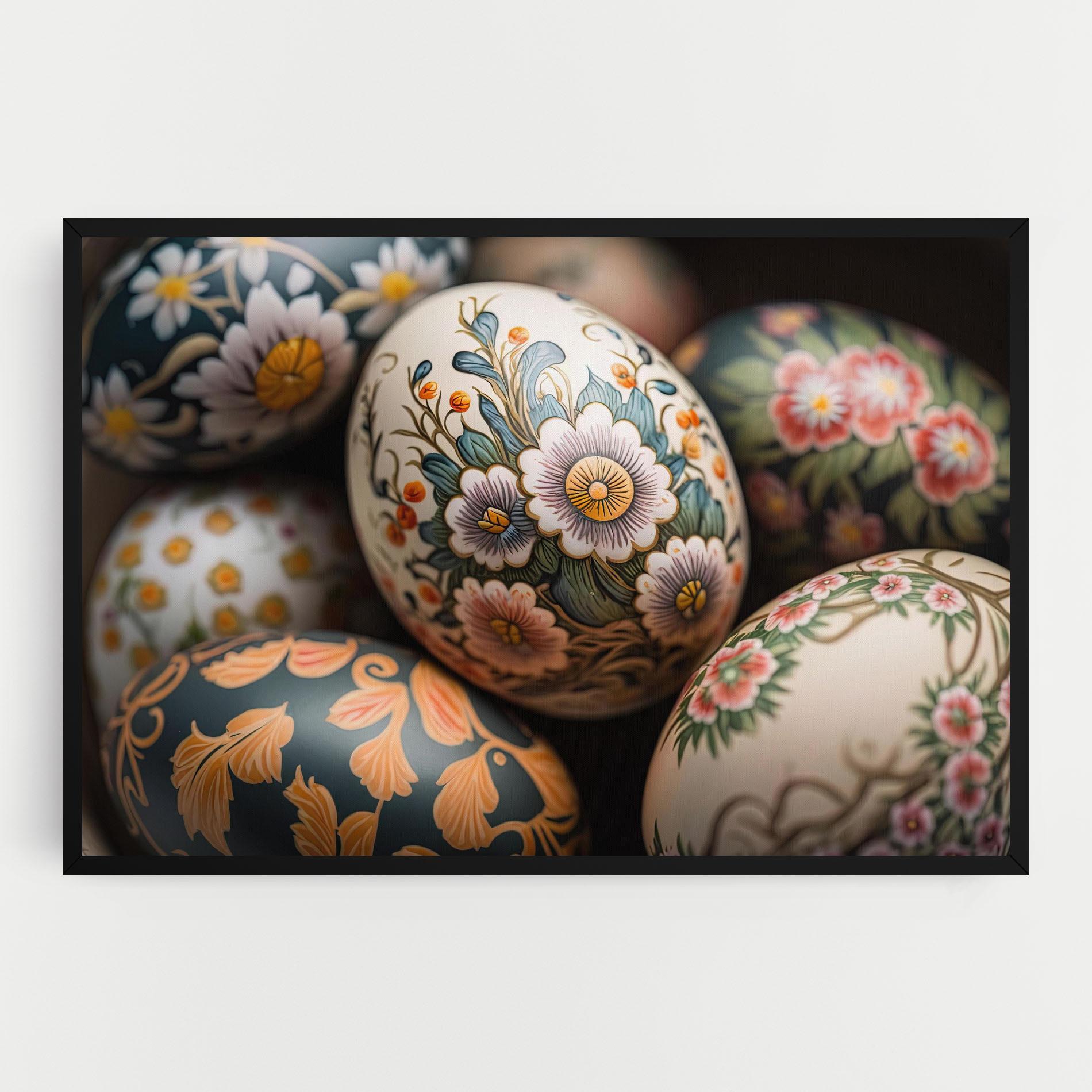 Vászonkép Floral Painted Eggs mockup 0