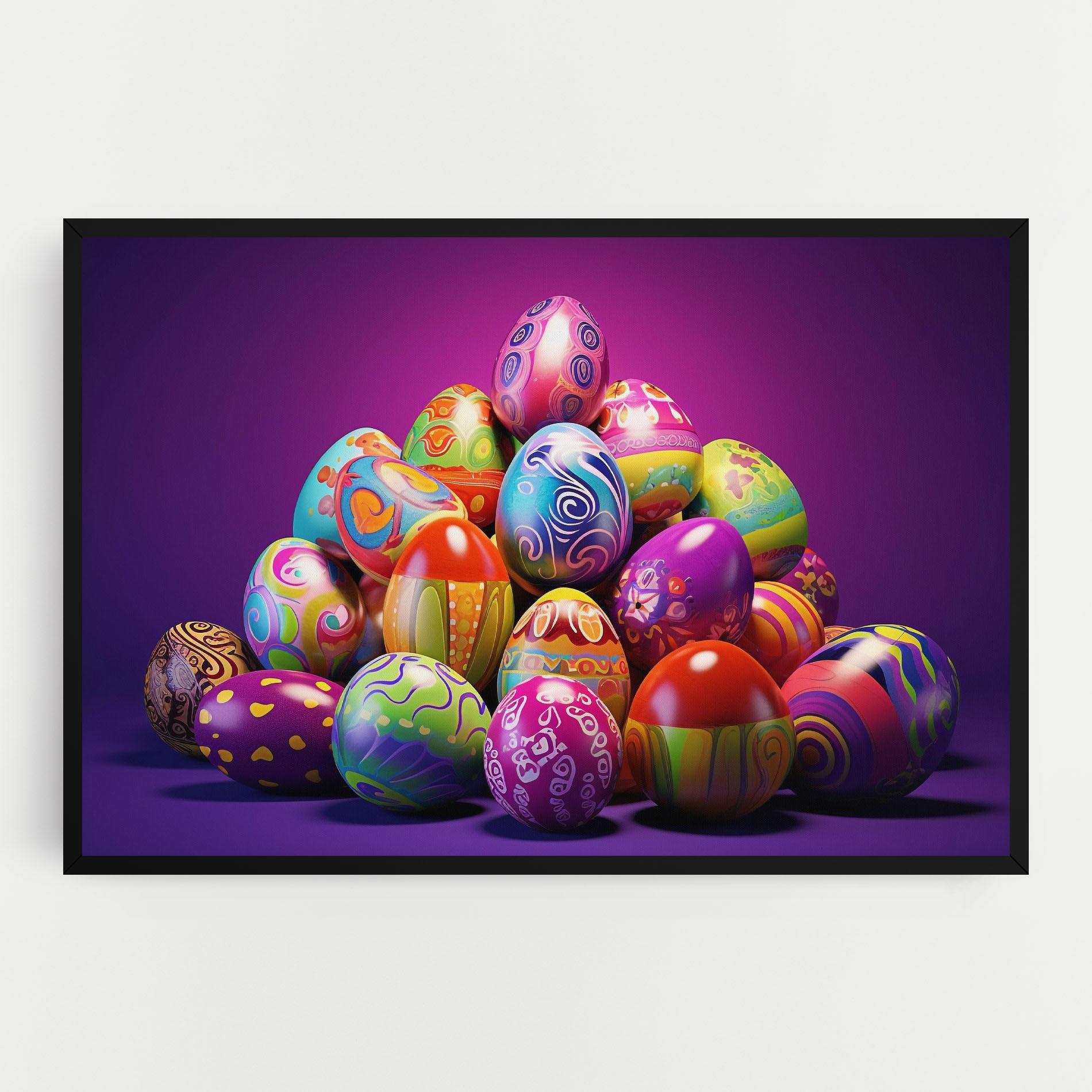 Vászonkép Pile Colorful Eggs mockup 0