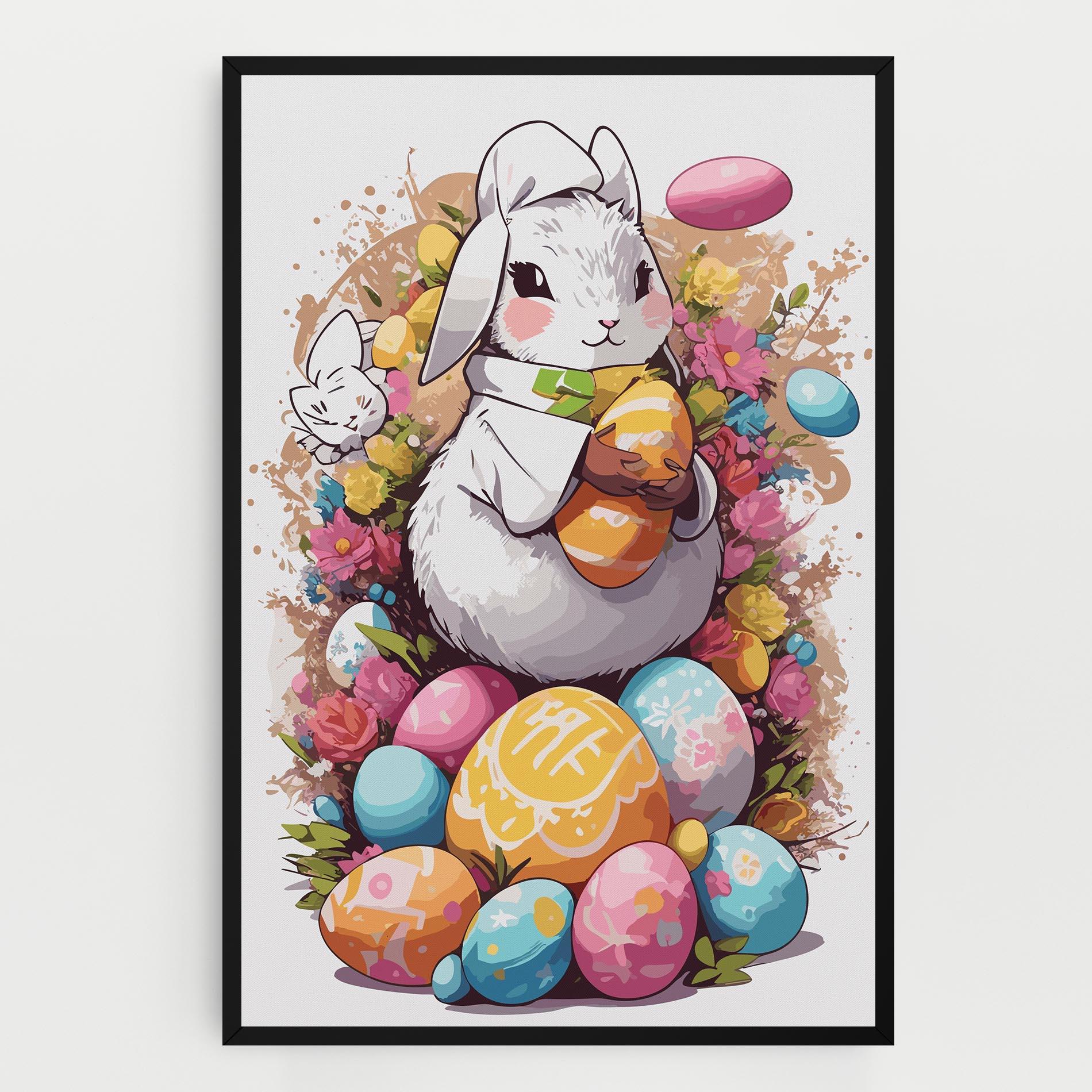 Vászonkép White Easter Bunny mockup 0