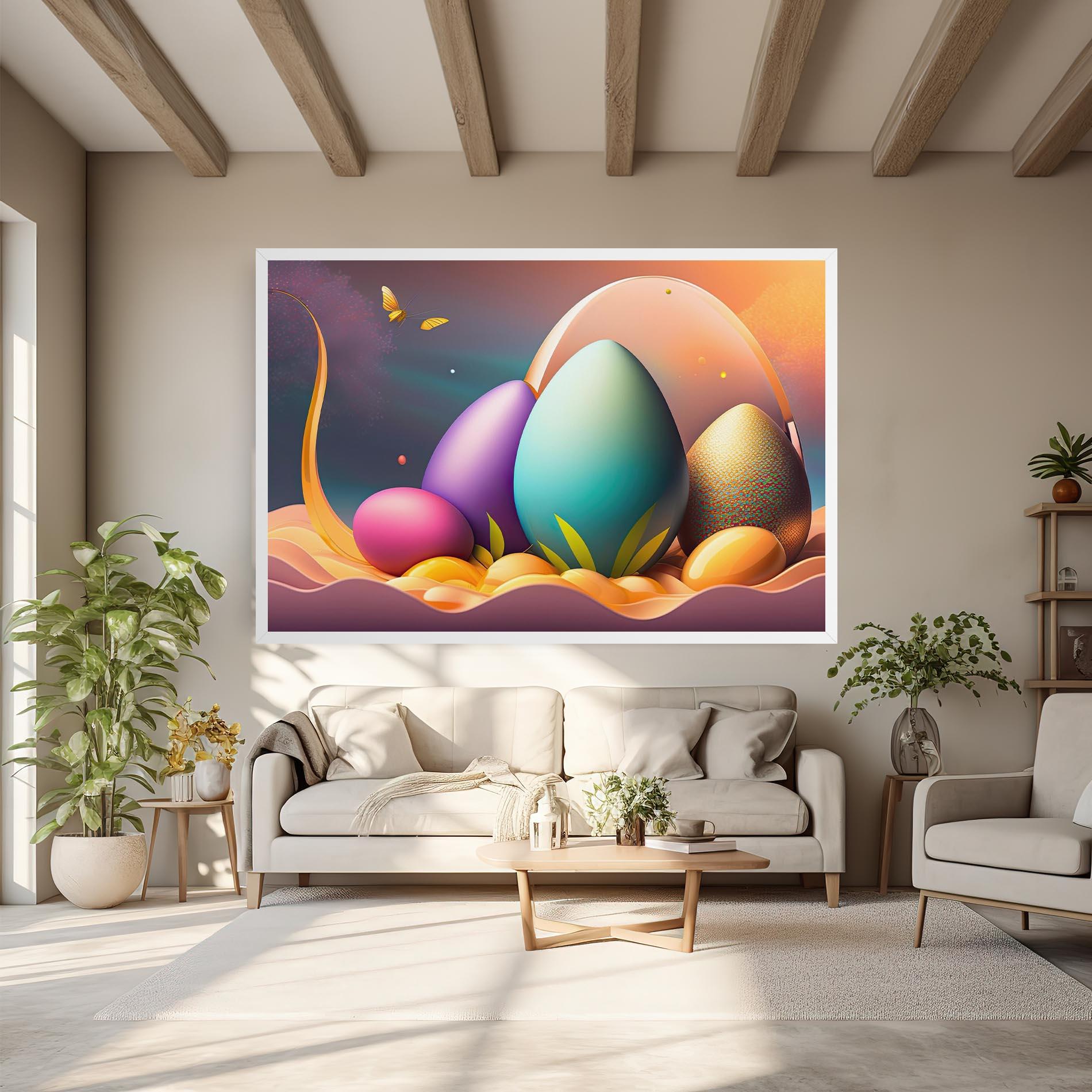 Vászonkép Big Blue Easter Egg mockup 6