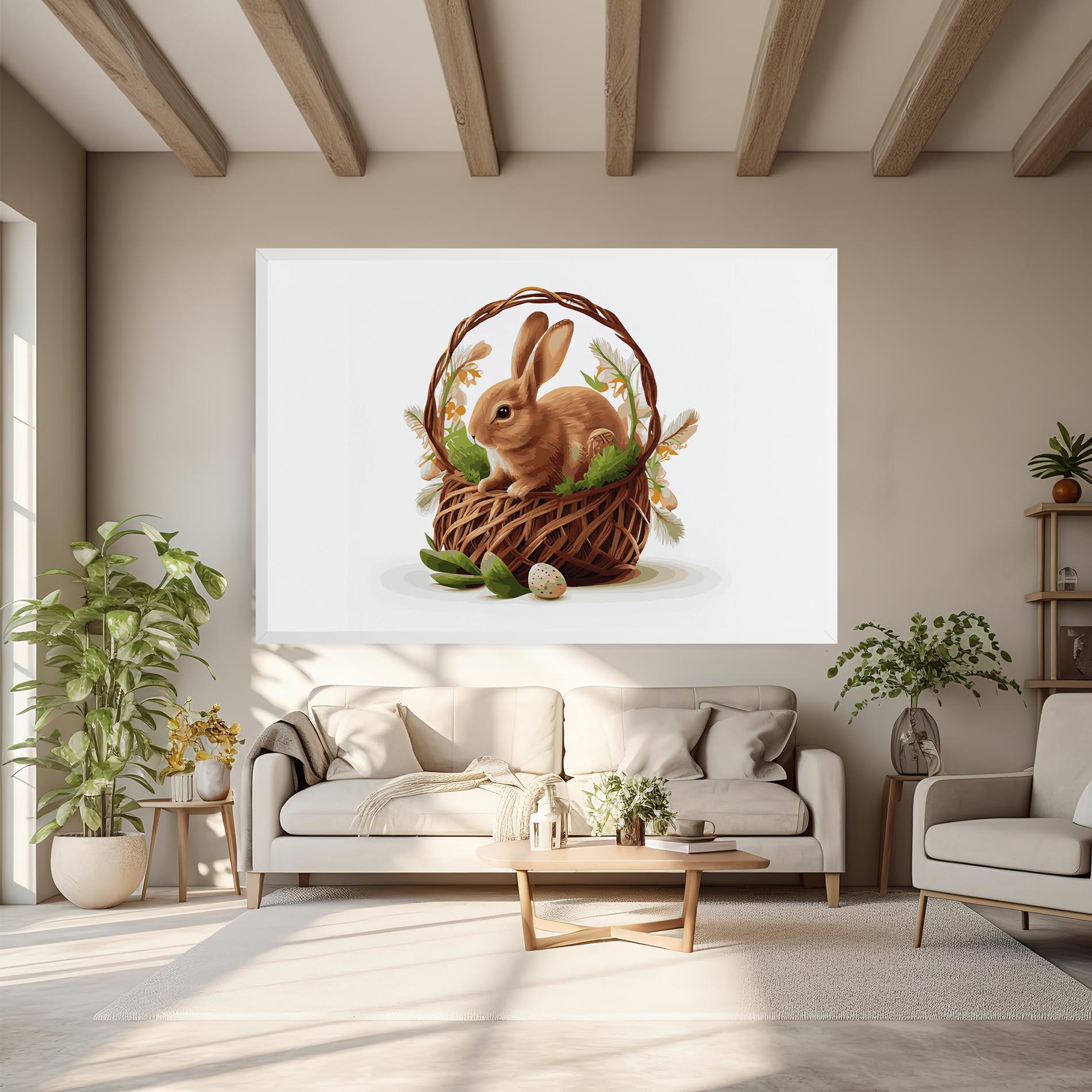 Vászonkép Bunny In Basket mockup 6
