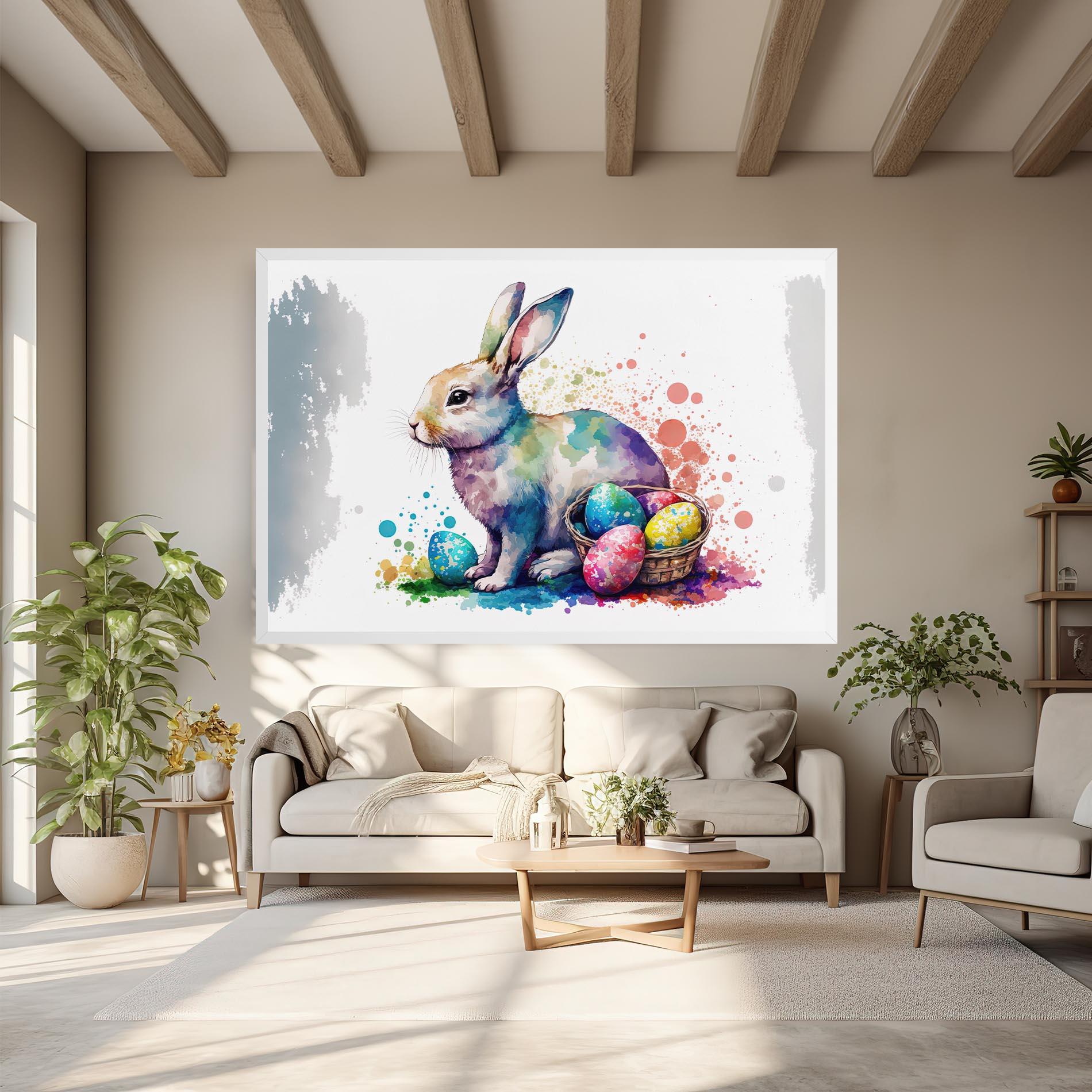 Vászonkép Easter Bunny Watercolor mockup 6
