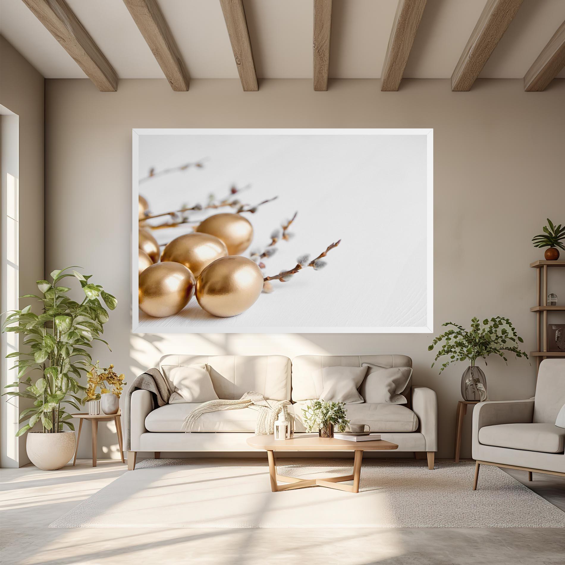Vászonkép Easter Gold Eggs mockup 6