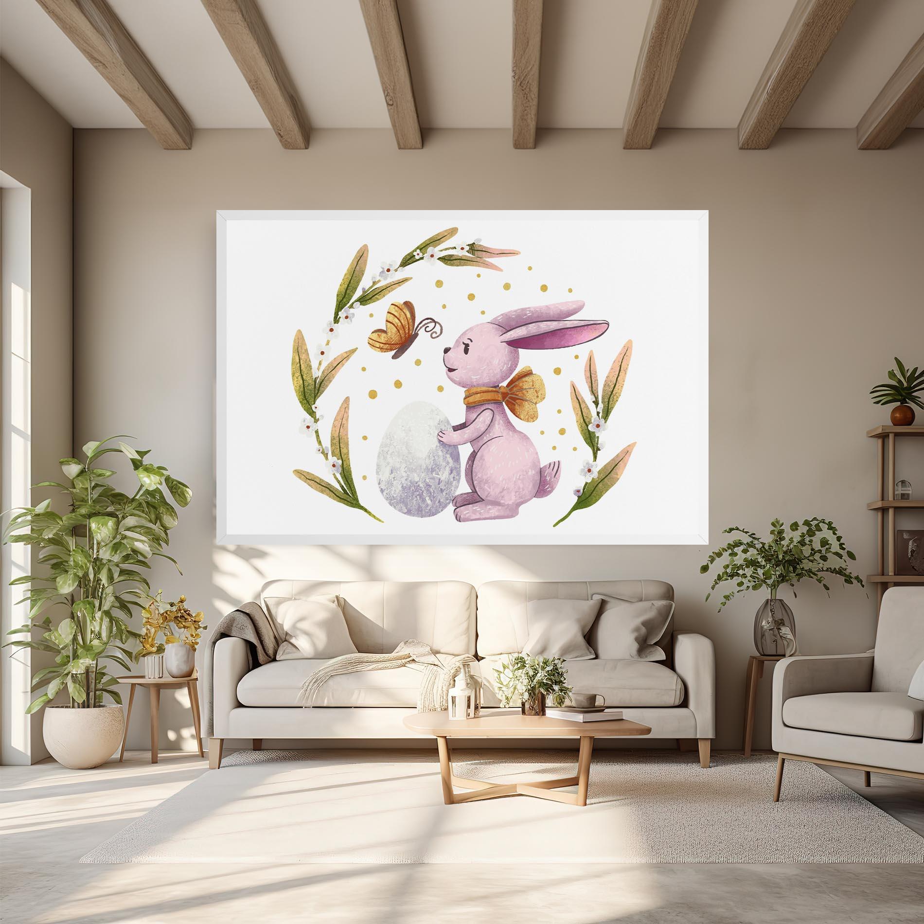 Vászonkép Easter Pink Bunny mockup 6