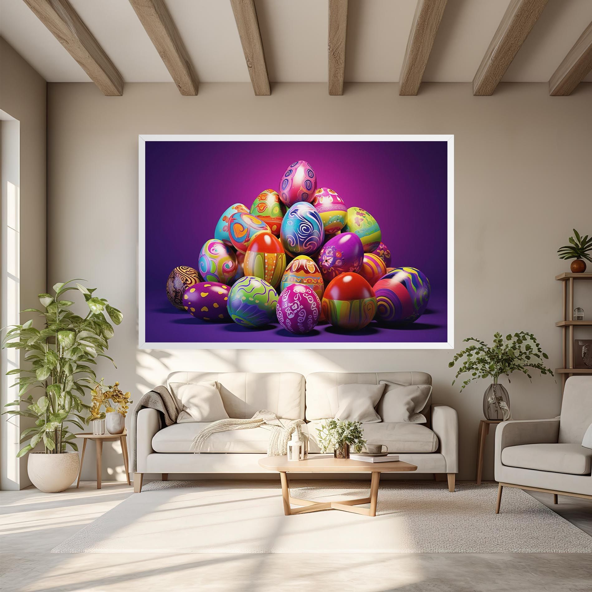 Pile Colorful Eggs mockup 6