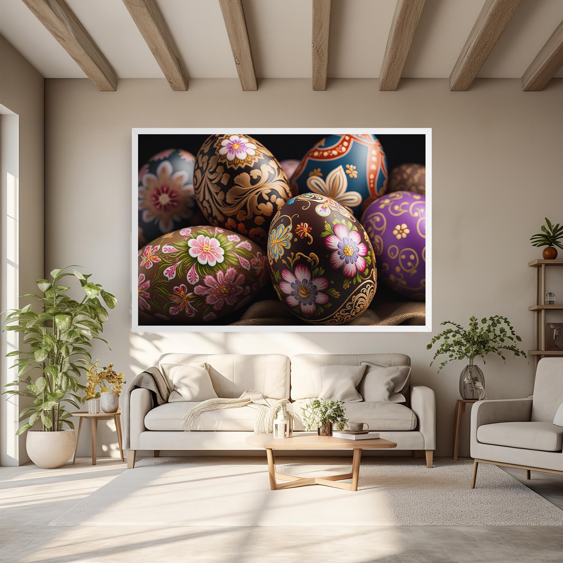 Vászonkép Pretty Painted Eggs mockup 6
