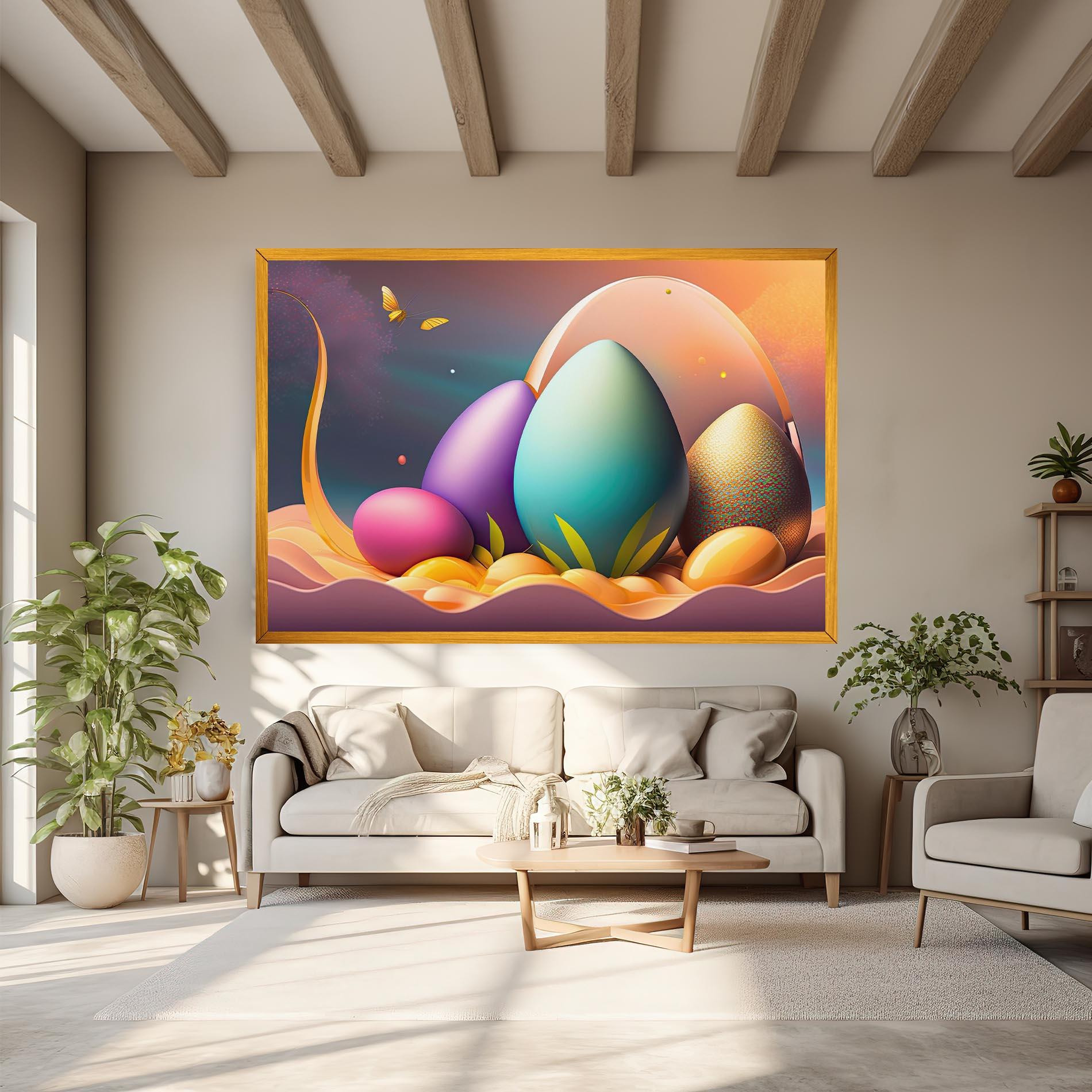 Vászonkép Big Blue Easter Egg mockup 6