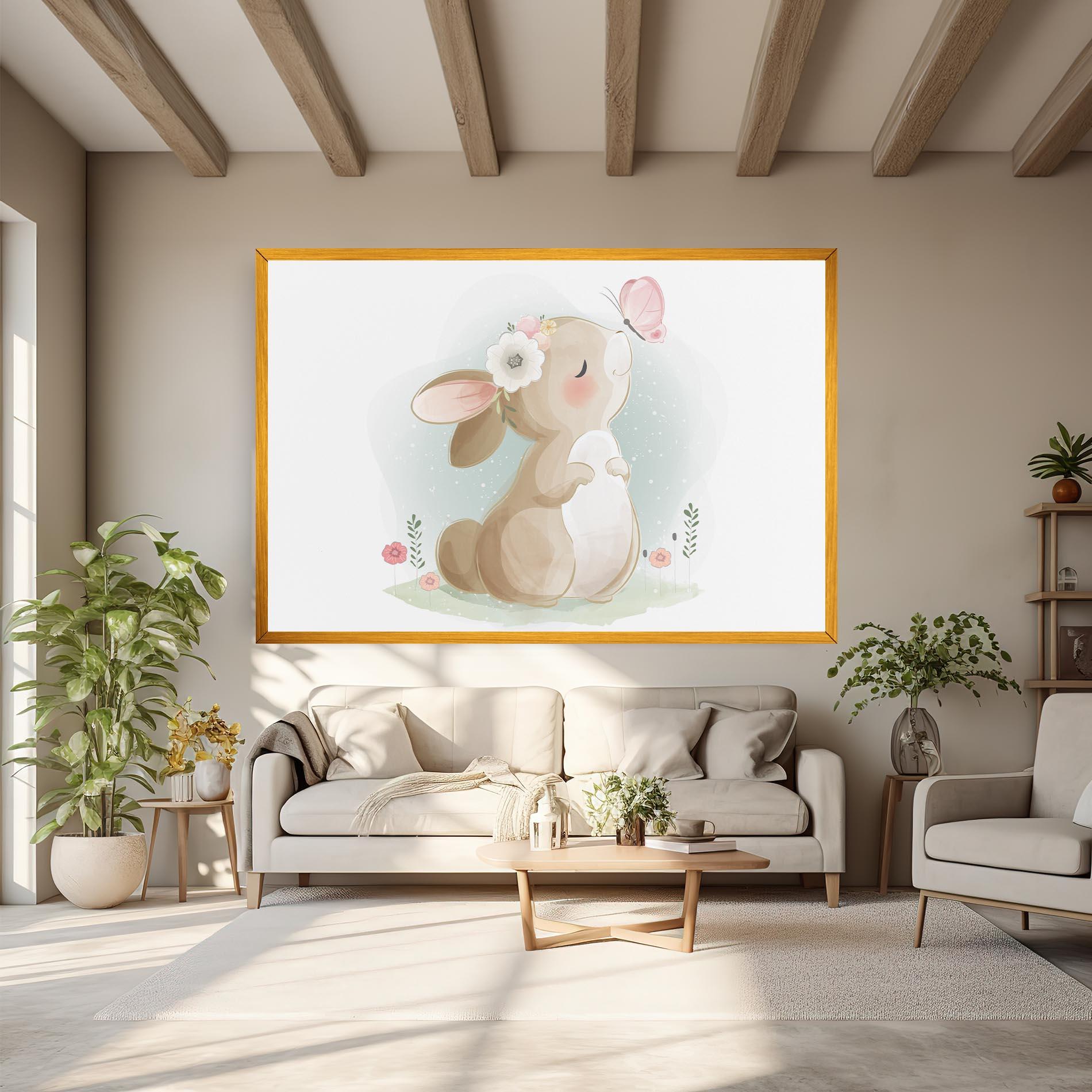 Vászonkép Butterfly On Bunny Nose mockup 6