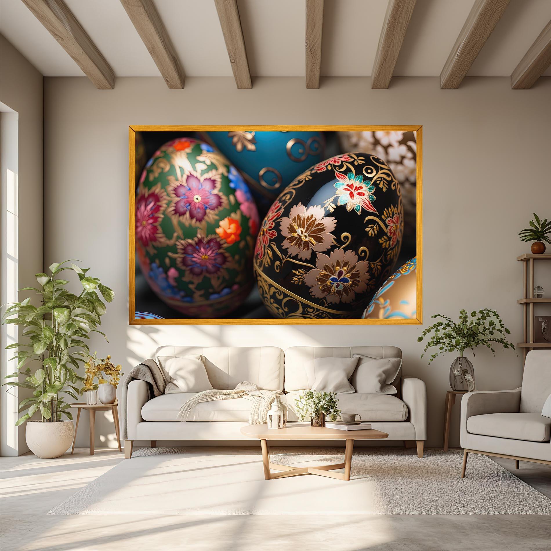 Vászonkép Close Up Painted Eggs mockup 6