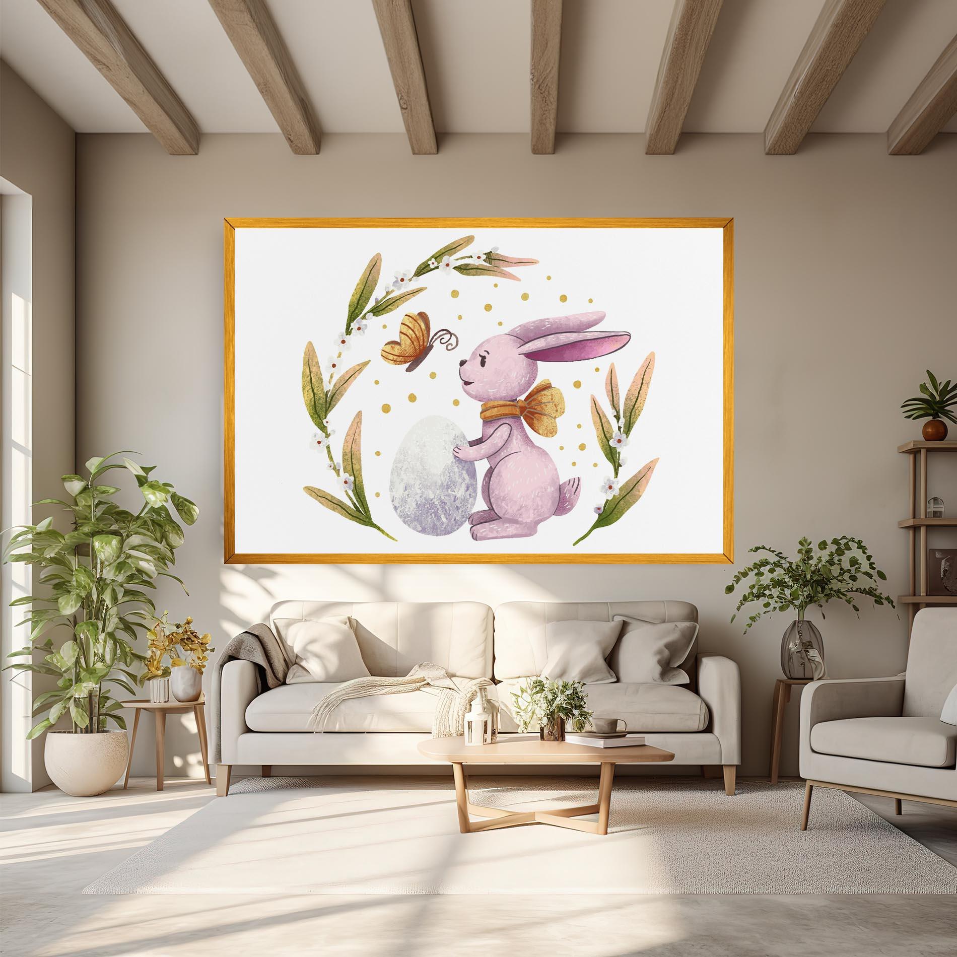 Vászonkép Easter Pink Bunny mockup 6