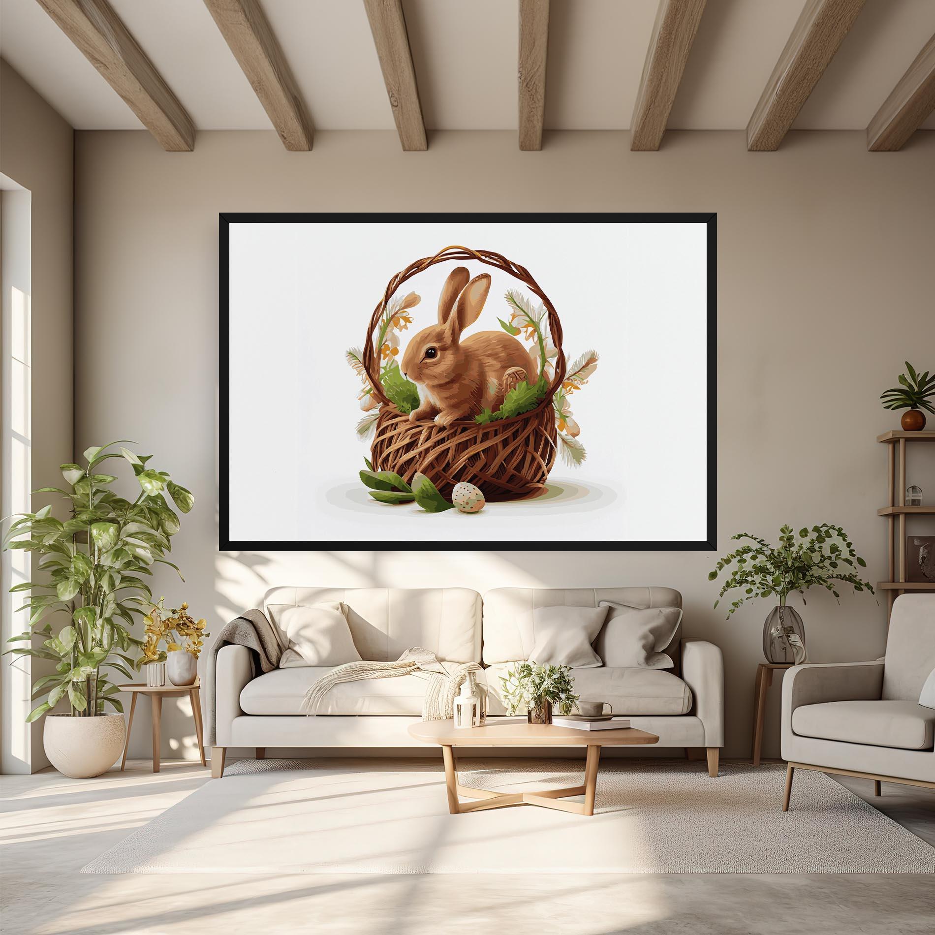 Vászonkép Bunny In Basket mockup 6