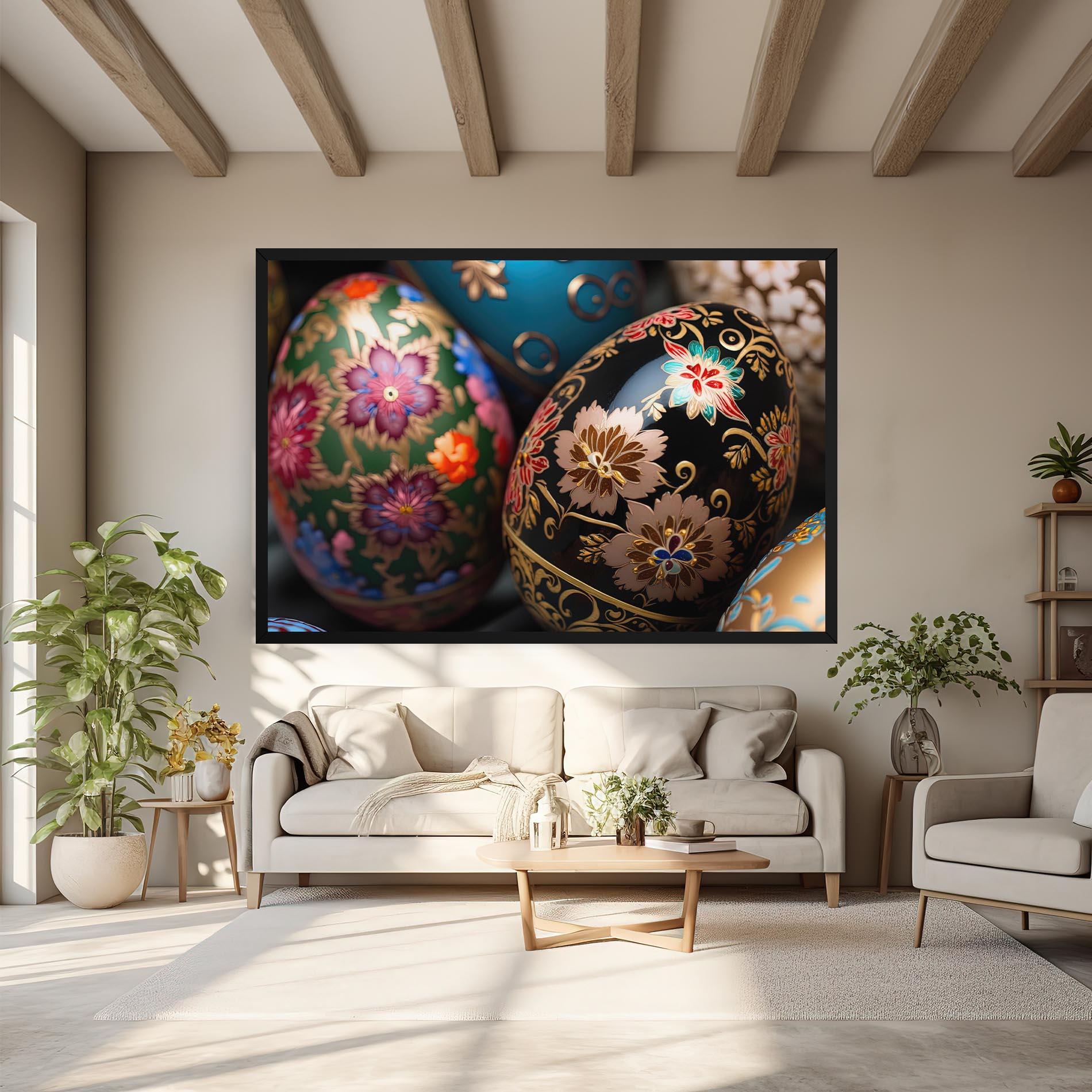 Vászonkép Close Up Painted Eggs mockup 6