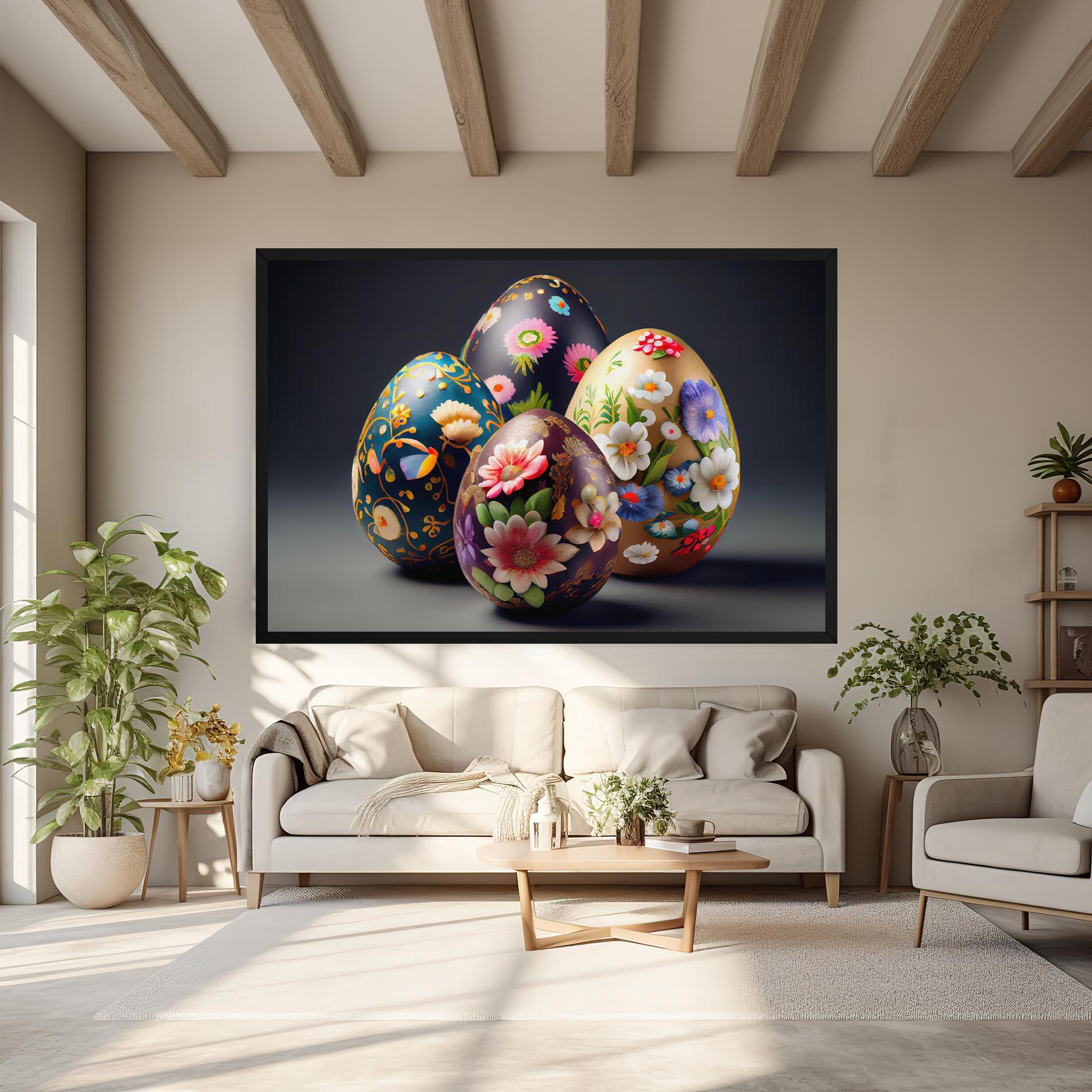 Vászonkép Easter Egs Flowers mockup 6