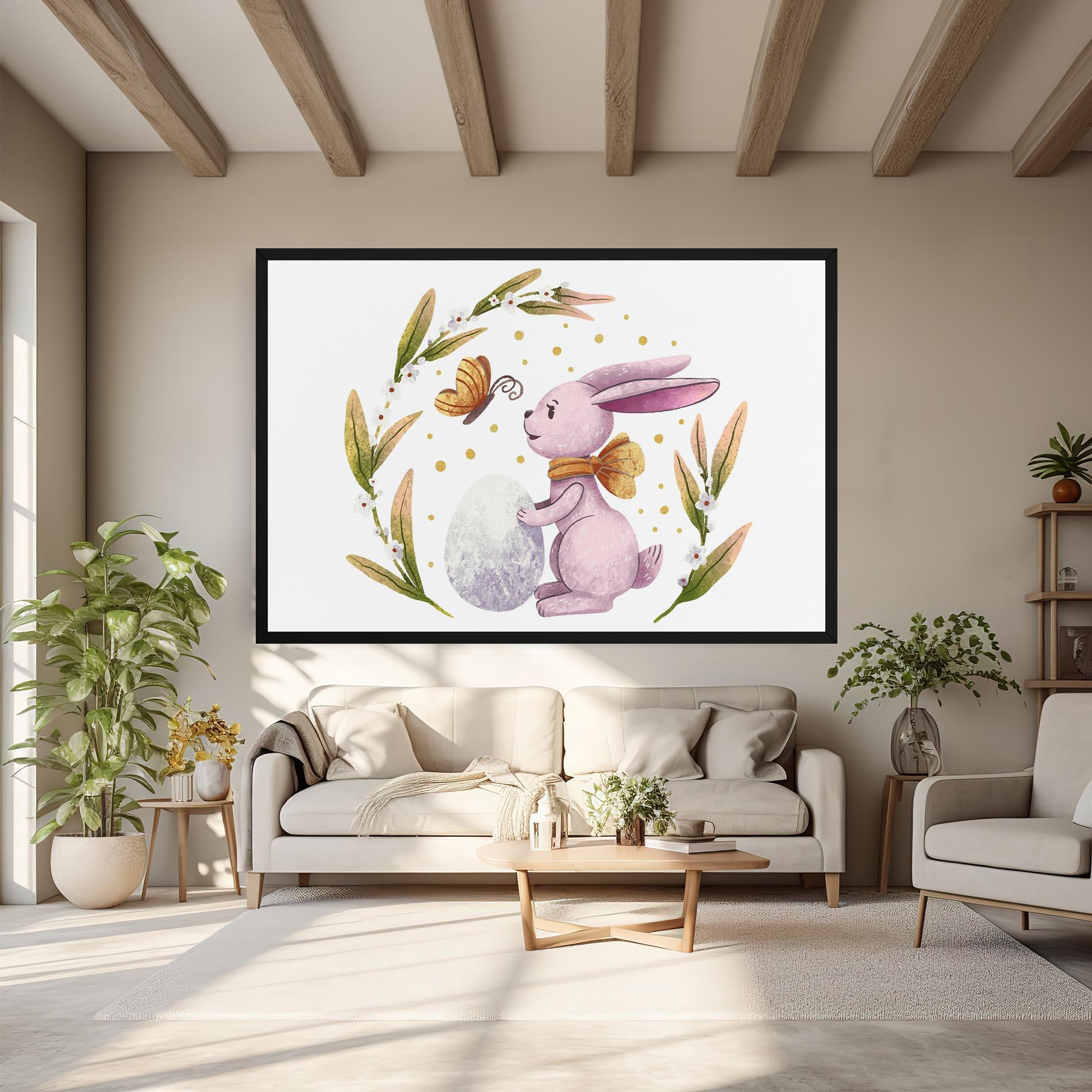 Vászonkép Easter Pink Bunny mockup 6