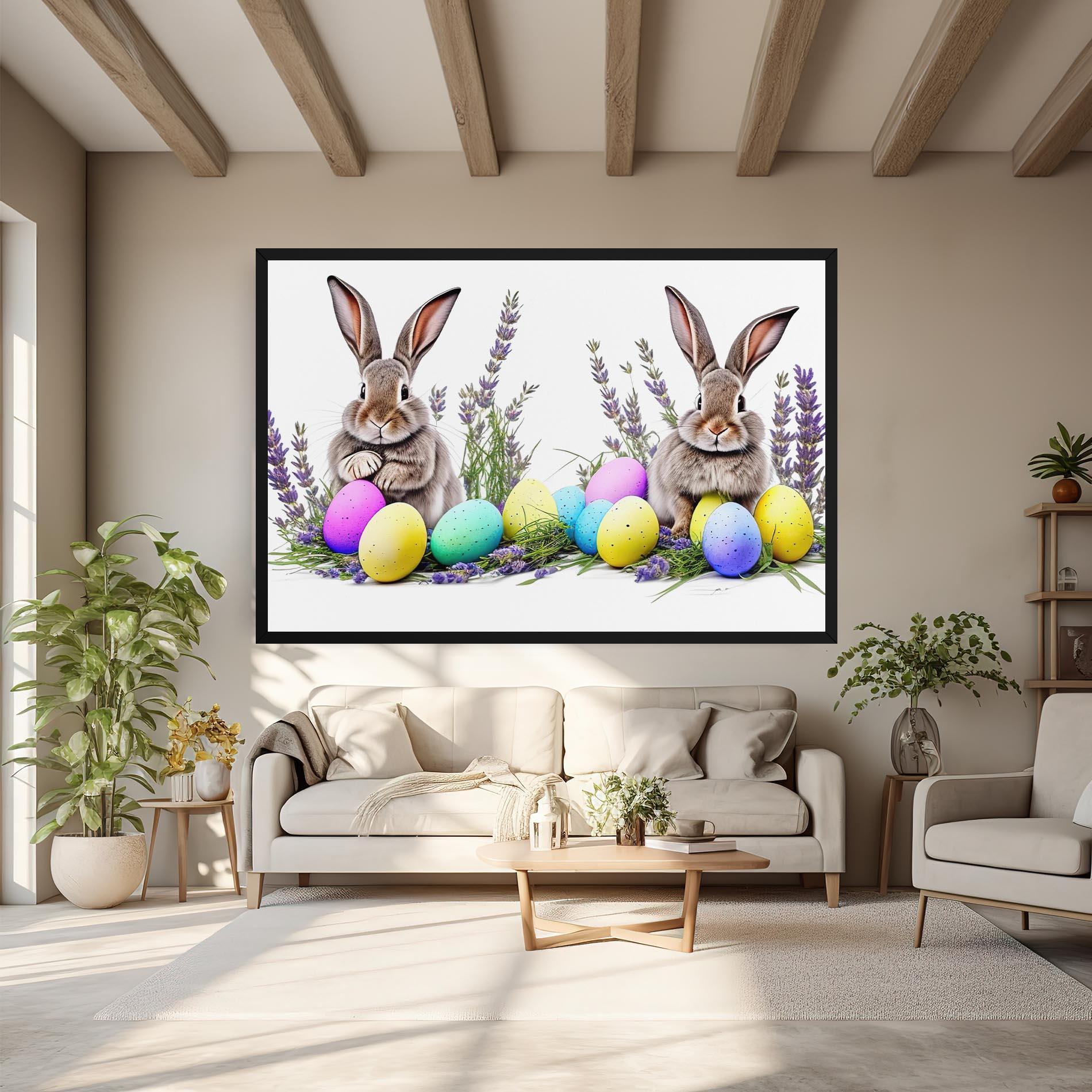 Vászonkép Flowers Easter Bunny mockup 6