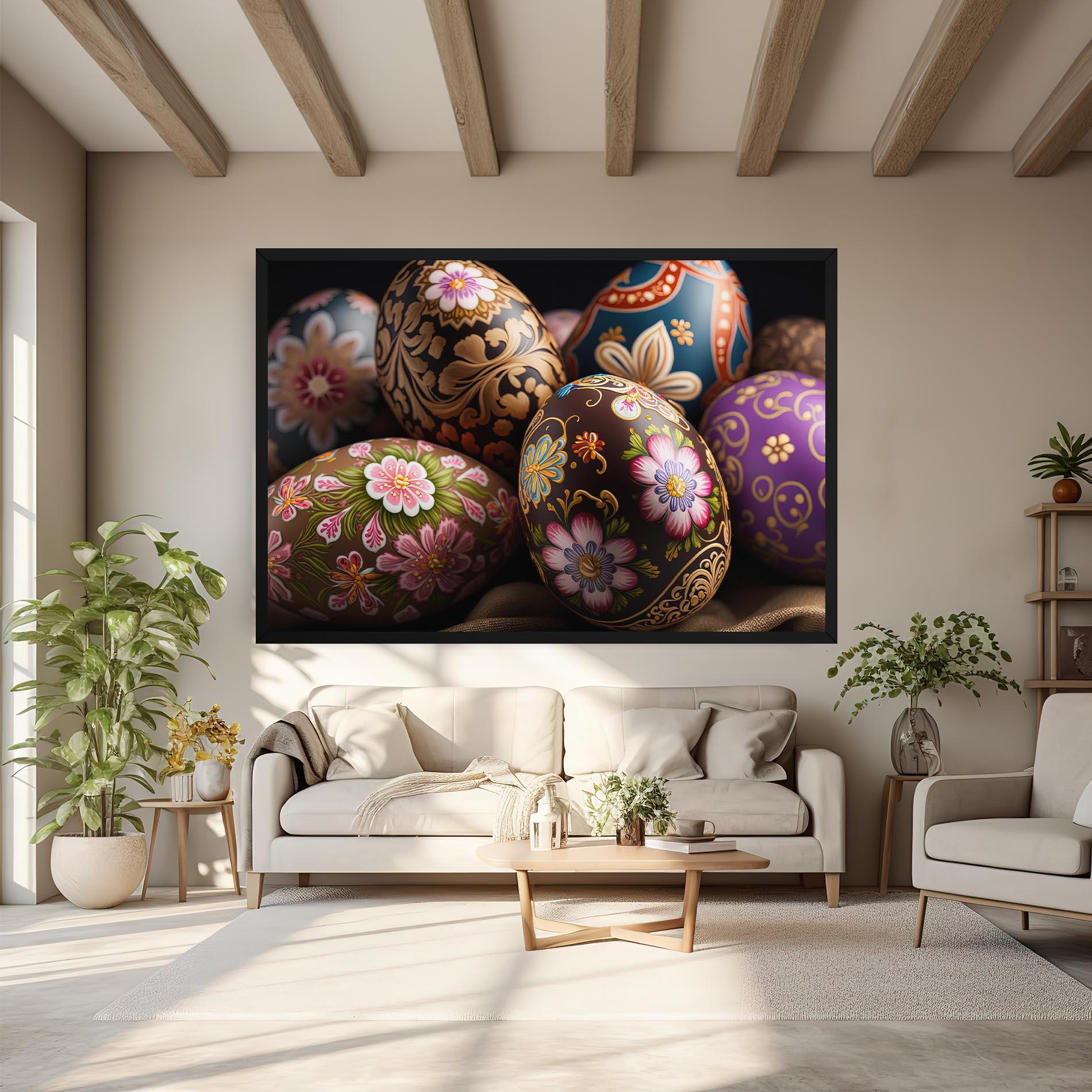 Vászonkép Pretty Painted Eggs mockup 6