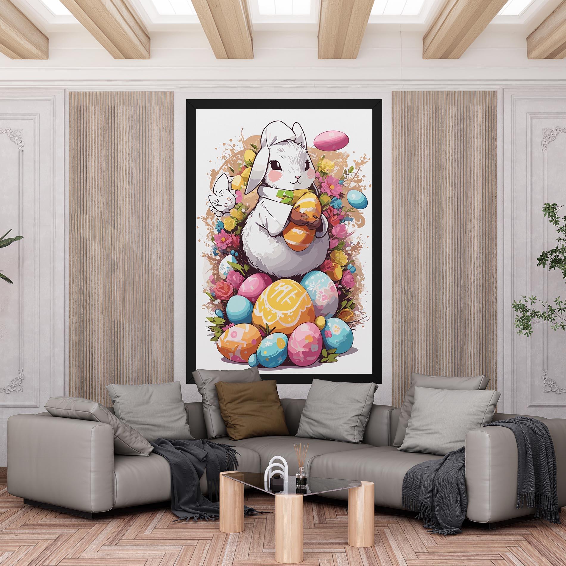 Vászonkép White Easter Bunny mockup 6