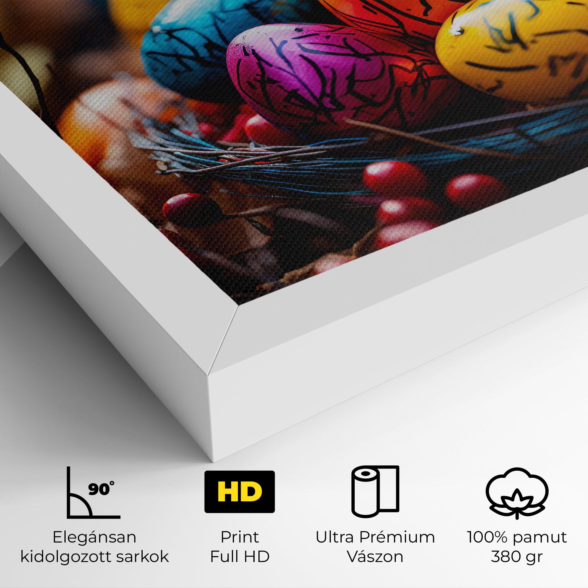 Vászonkép Colorful Easter Eggs mockup 4