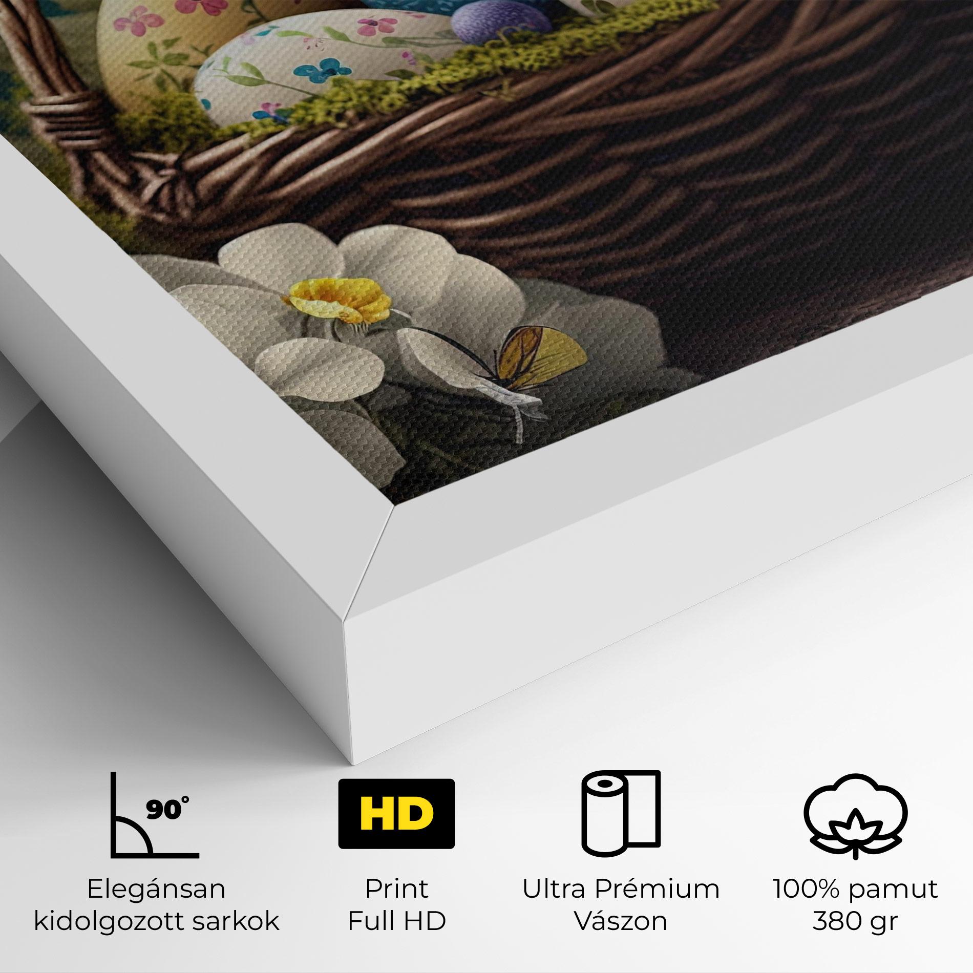 Vászonkép Easter Eggs Butterfly mockup 4