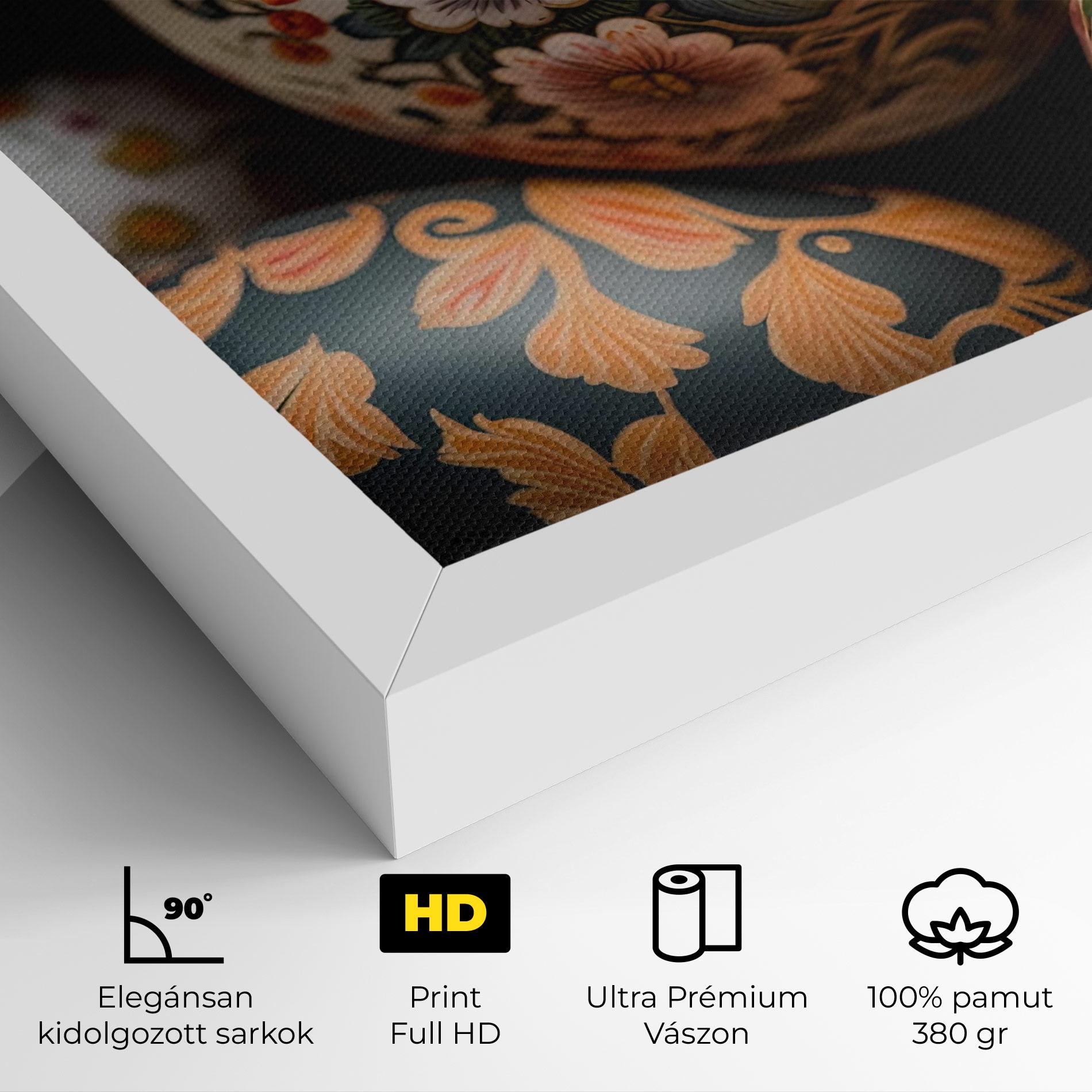 Vászonkép Floral Painted Eggs mockup 4