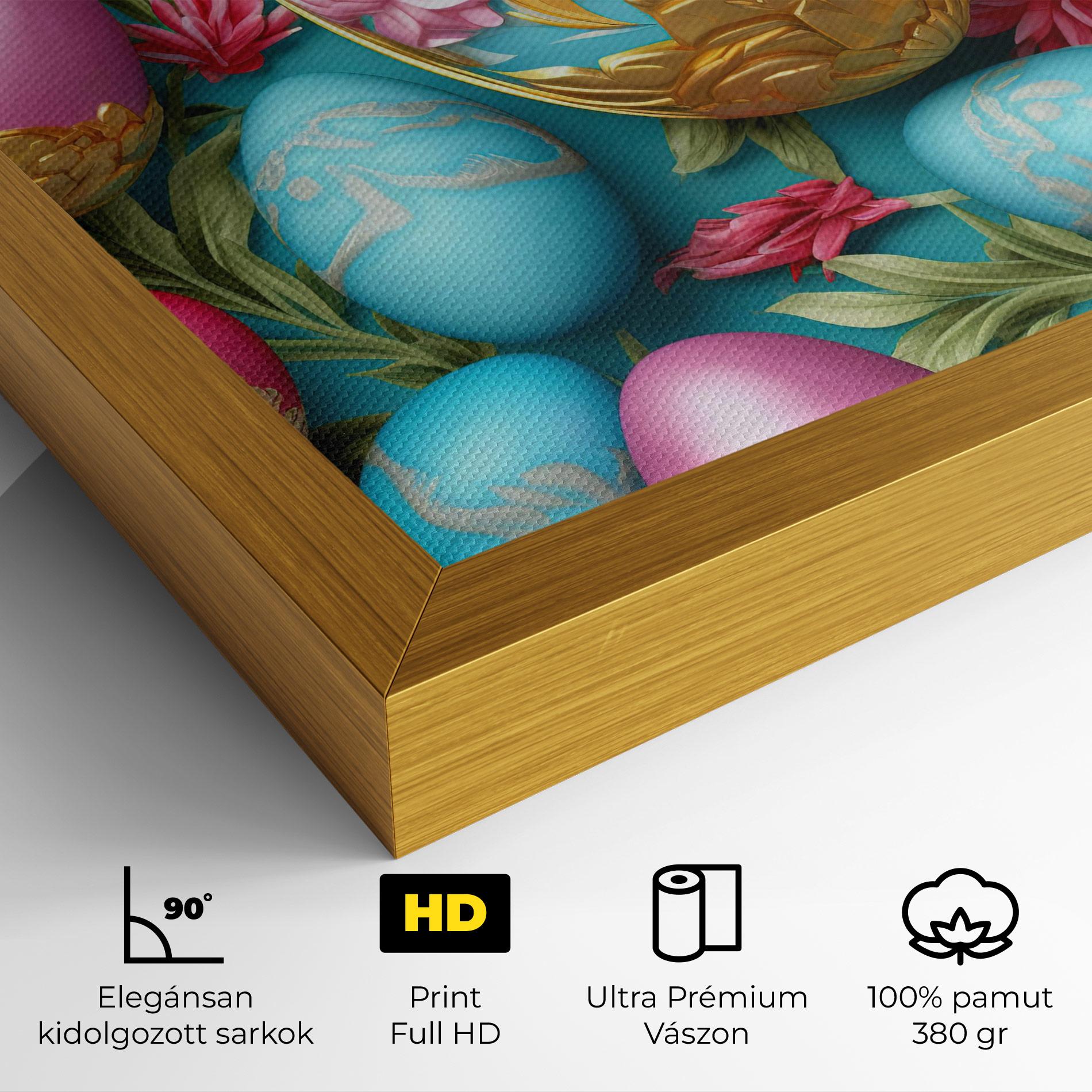 Vászonkép Blue Pink Easter Egs mockup 4