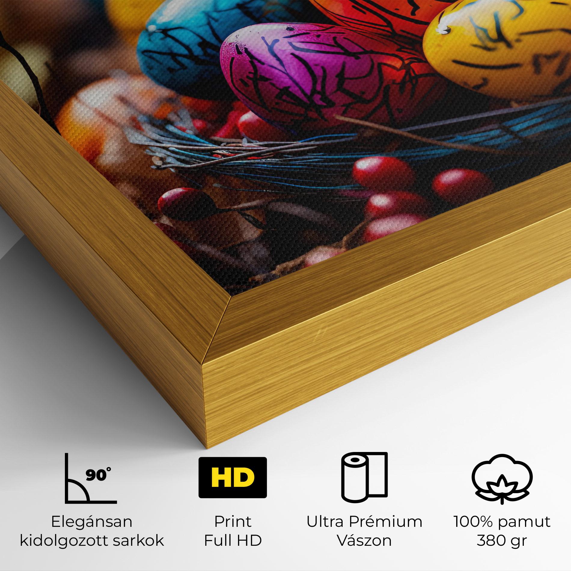 Vászonkép Colorful Easter Eggs mockup 4