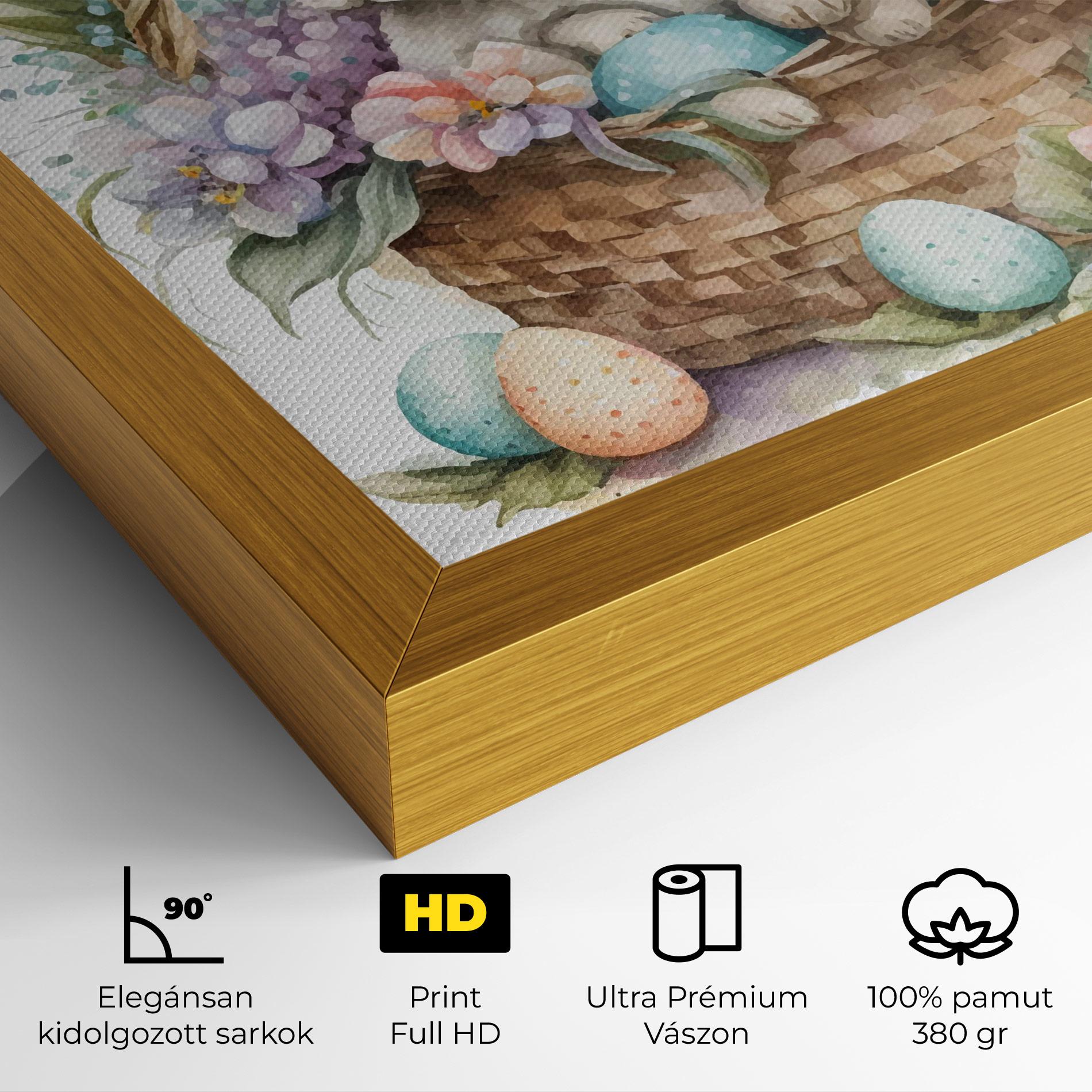 Vászonkép Cute Bunny In Basket mockup 4