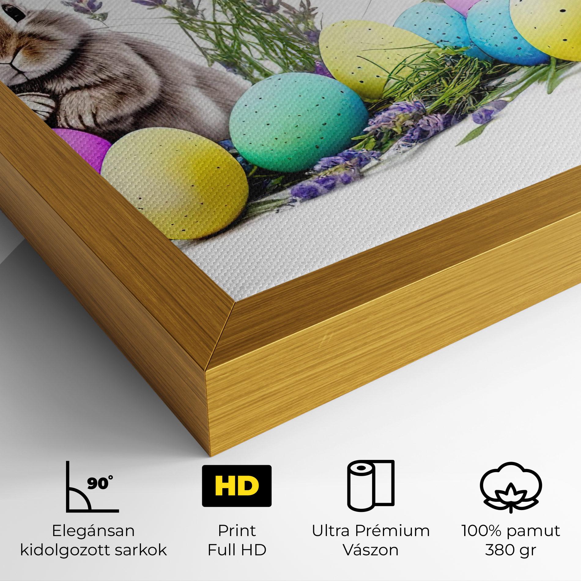 Vászonkép Flowers Easter Bunny mockup 4