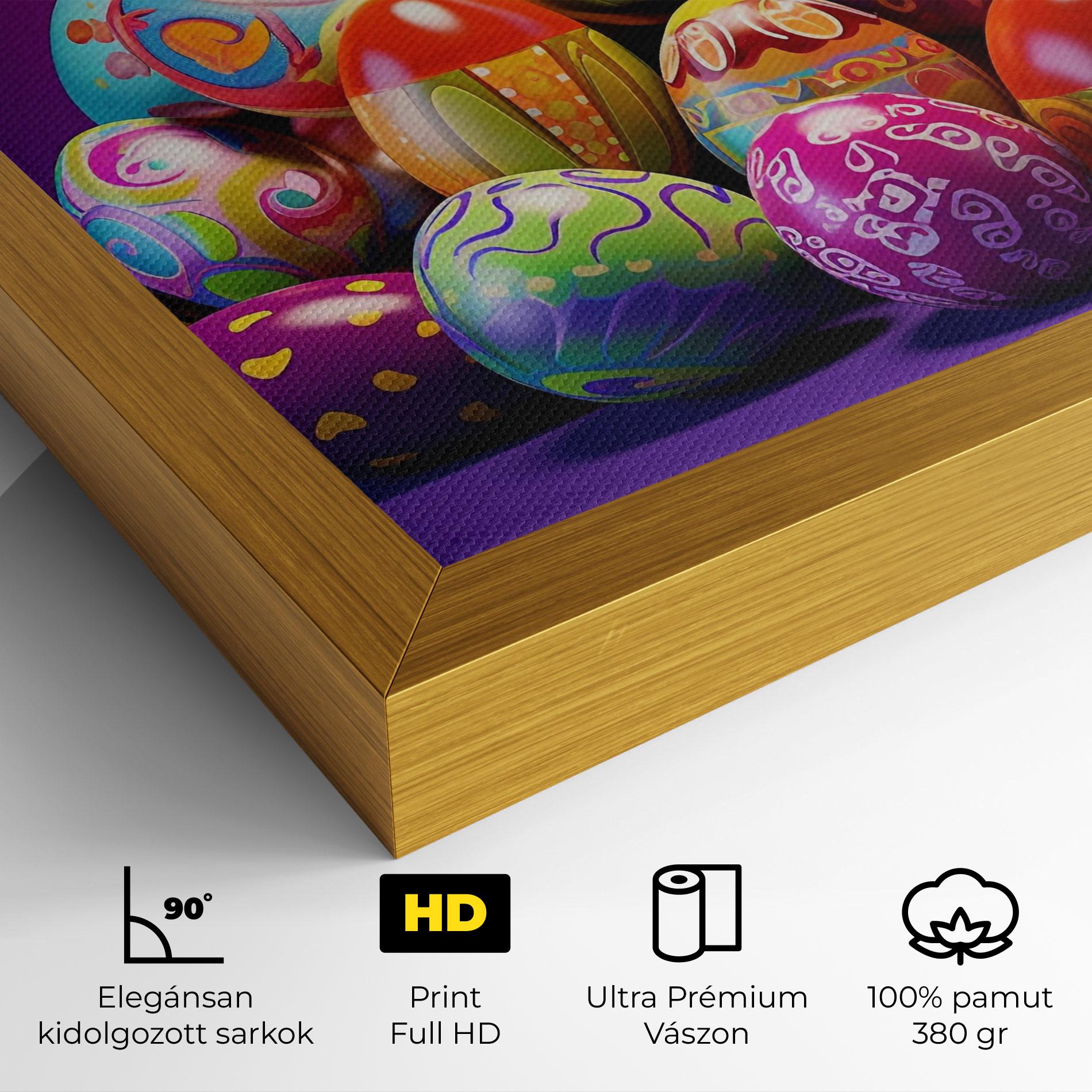Vászonkép Pile Colorful Eggs mockup 4