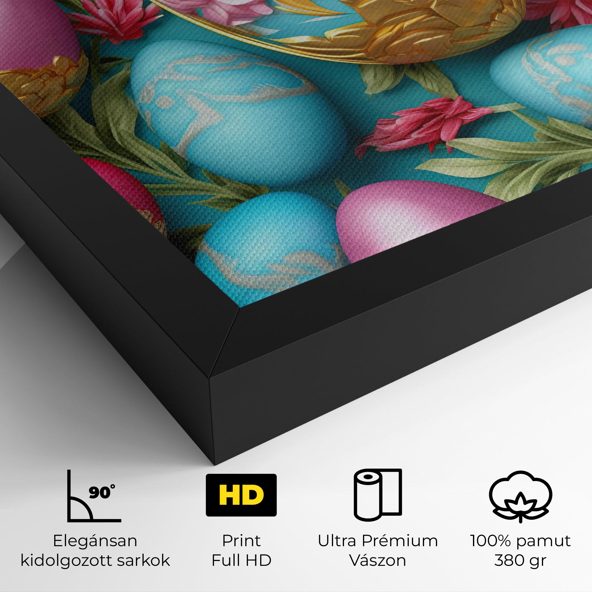 Vászonkép Blue Pink Easter Egs mockup 4