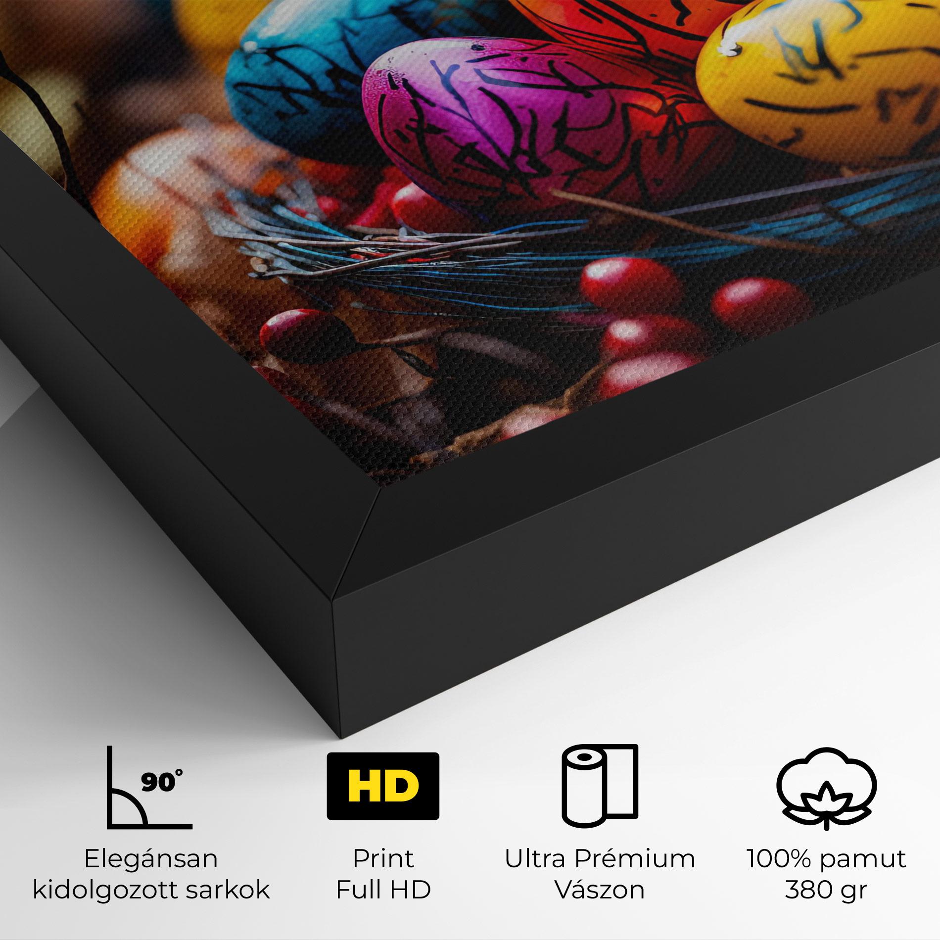 Vászonkép Colorful Easter Eggs mockup 4