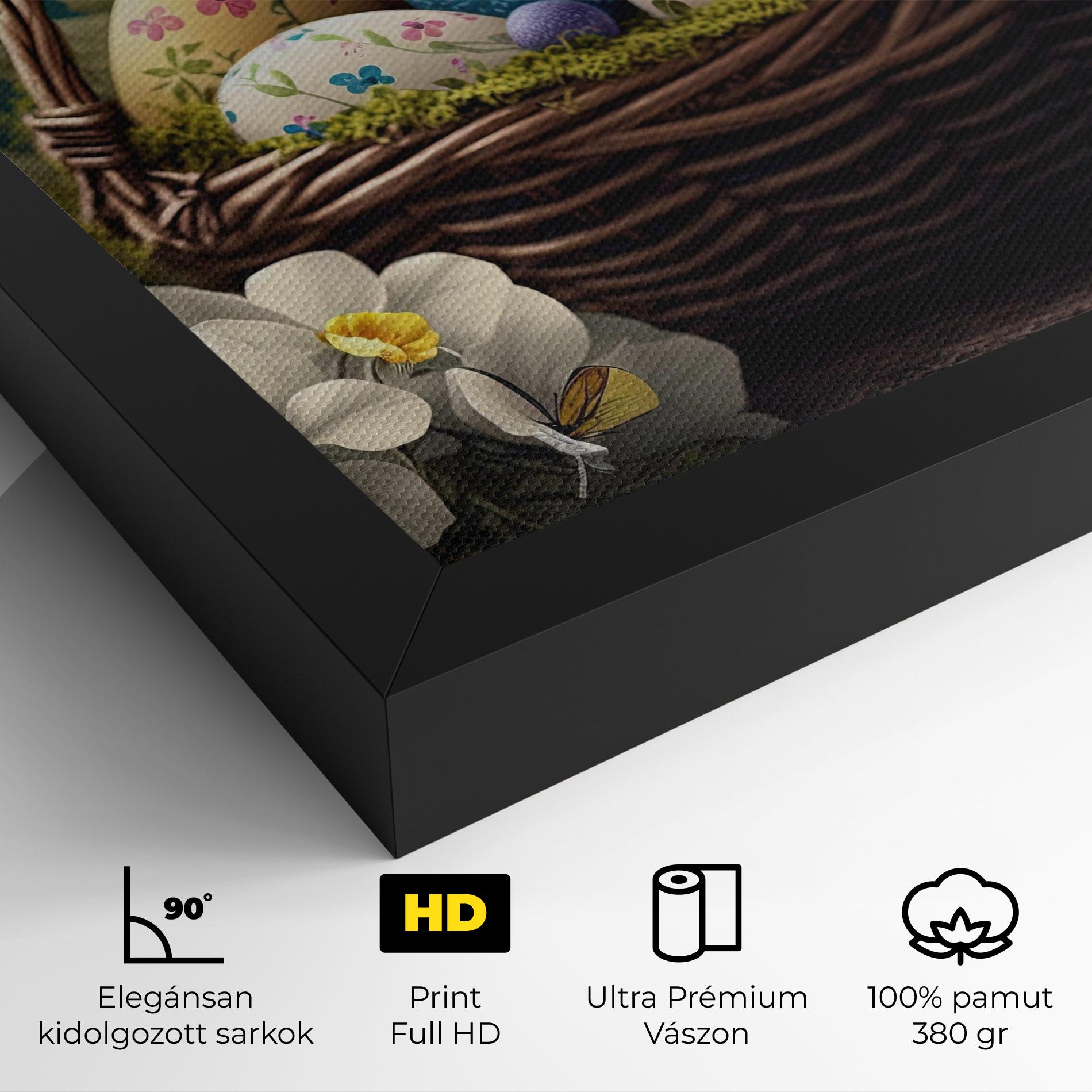 Vászonkép Easter Eggs Butterfly mockup 4
