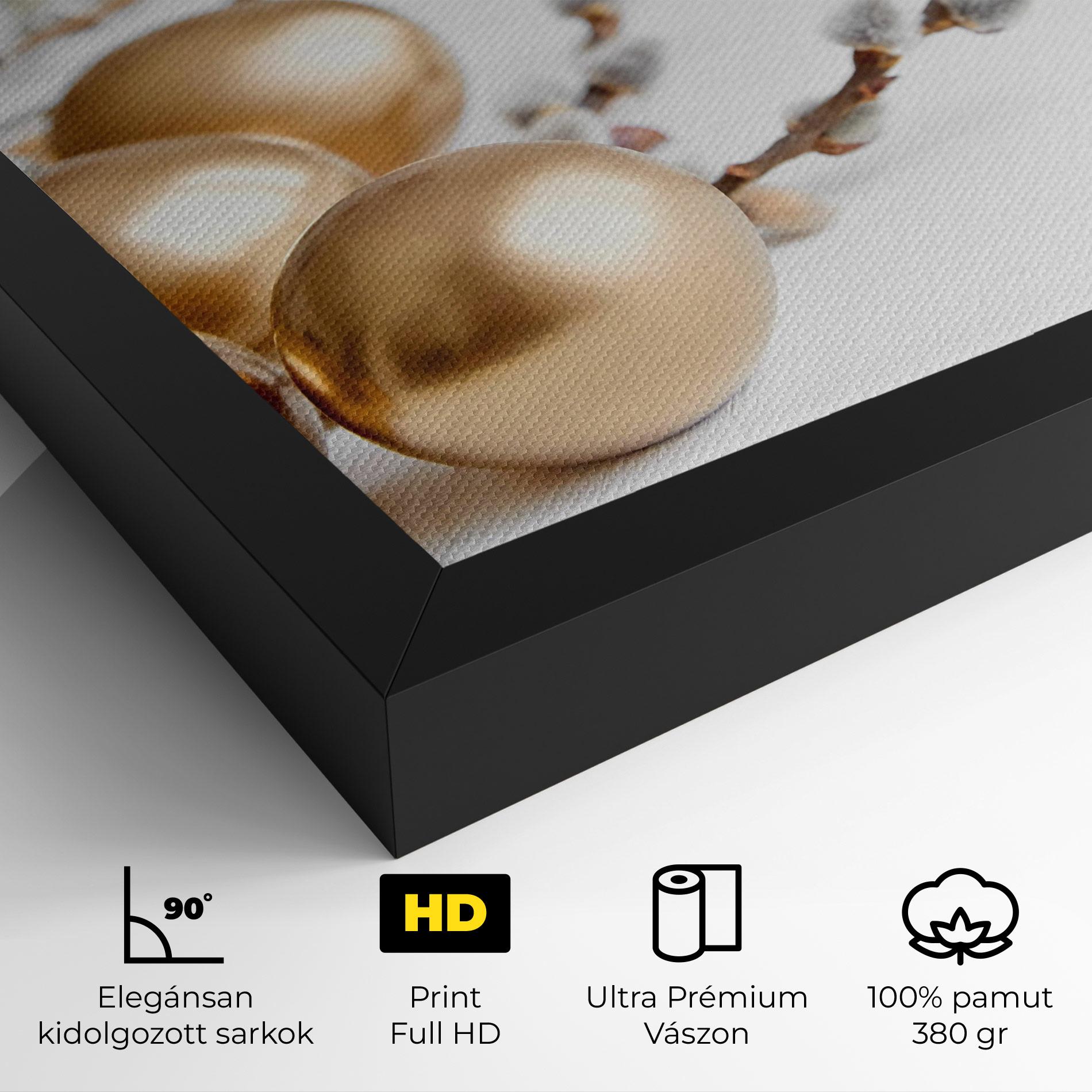 Vászonkép Easter Gold Eggs mockup 4